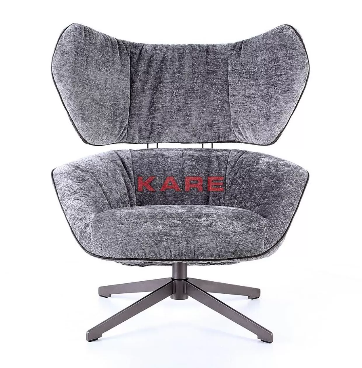 KARE Design Poltrona Girevole Elegante - Stile Ufficio Ovale con Rivestimento in Pelle