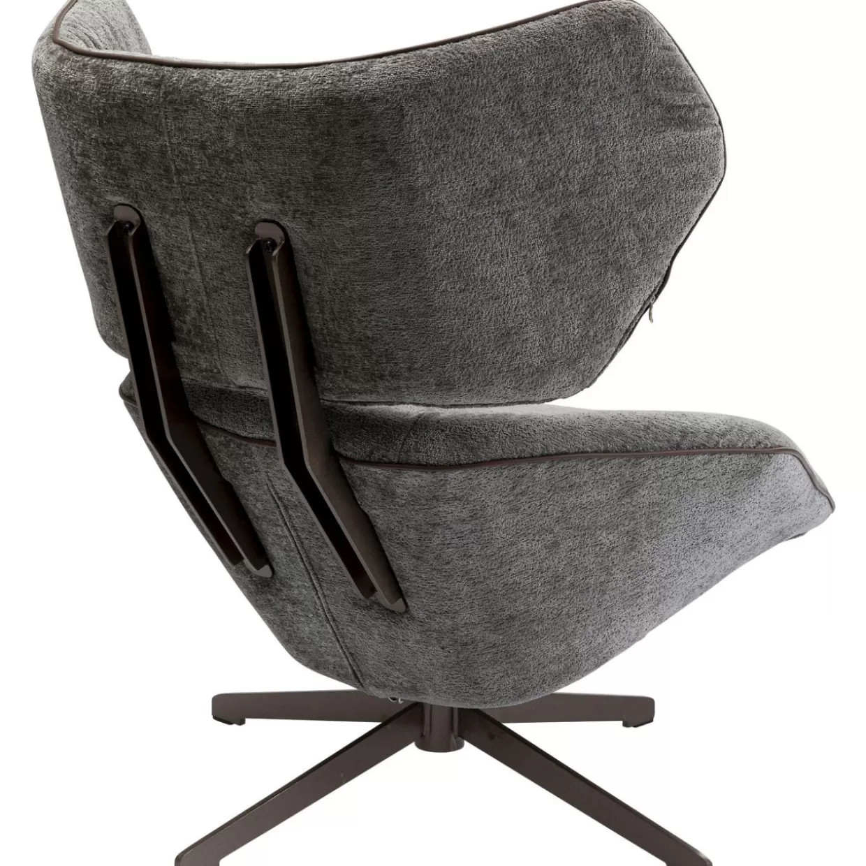KARE Design Poltrona Girevole Elegante - Stile Ufficio Ovale con Rivestimento in Pelle