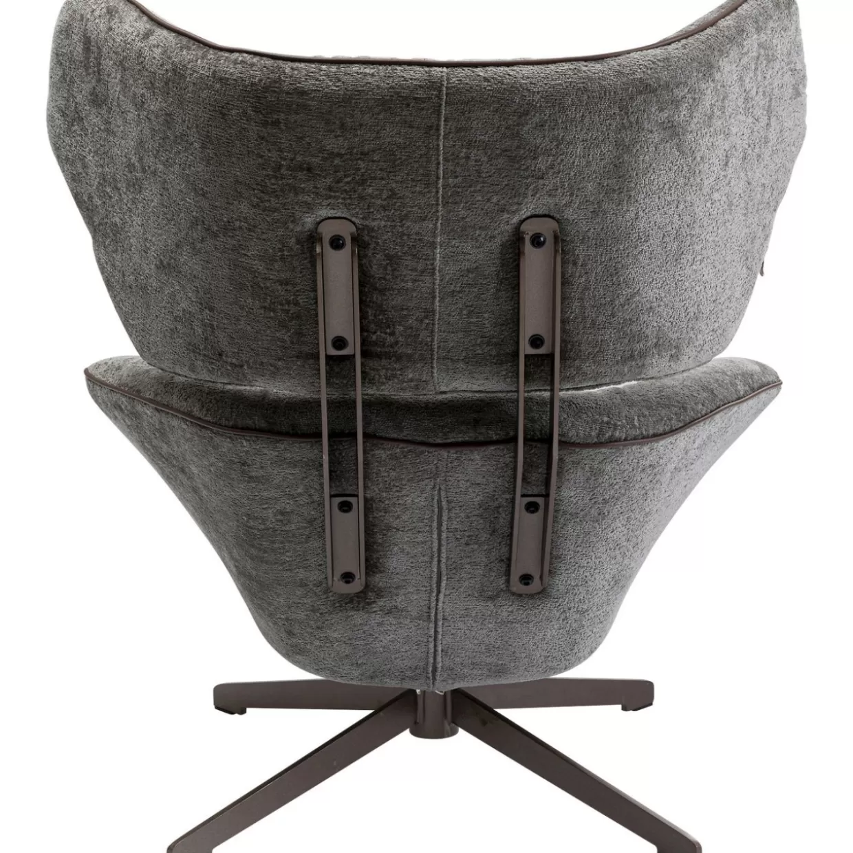 KARE Design Poltrona Girevole Elegante - Stile Ufficio Ovale con Rivestimento in Pelle