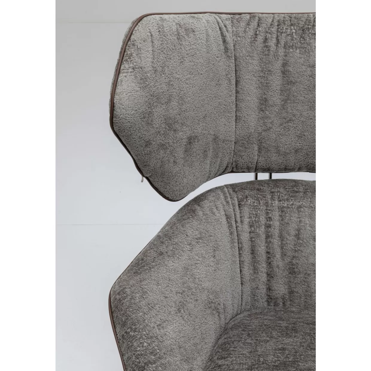 KARE Design Poltrona Girevole Elegante - Stile Ufficio Ovale con Rivestimento in Pelle