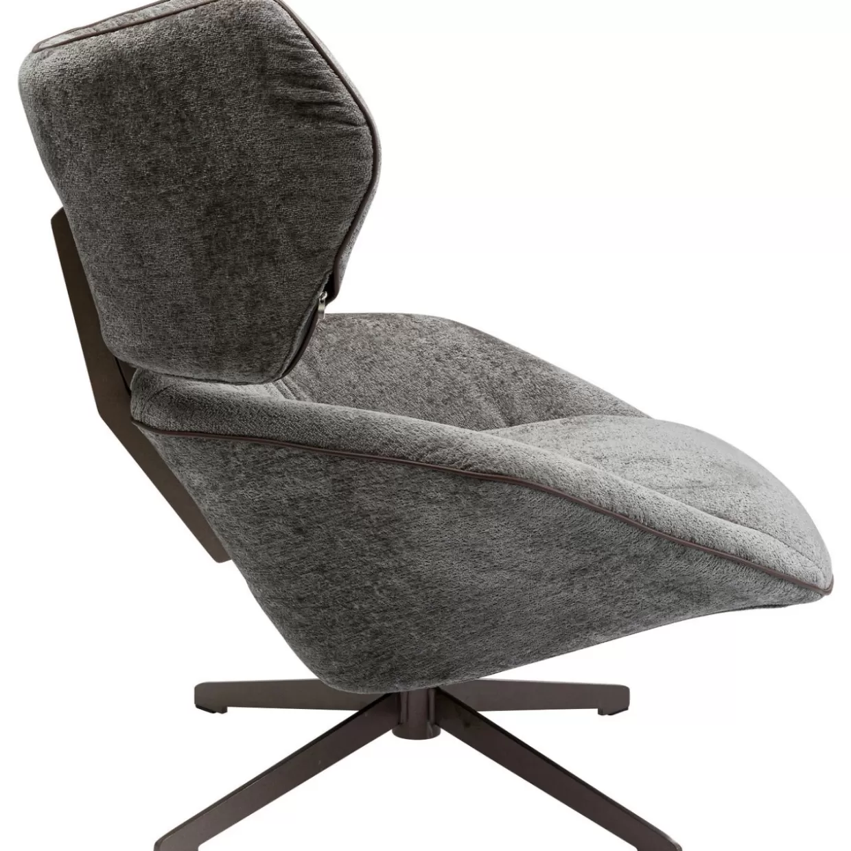 KARE Design Poltrona Girevole Elegante - Stile Ufficio Ovale con Rivestimento in Pelle