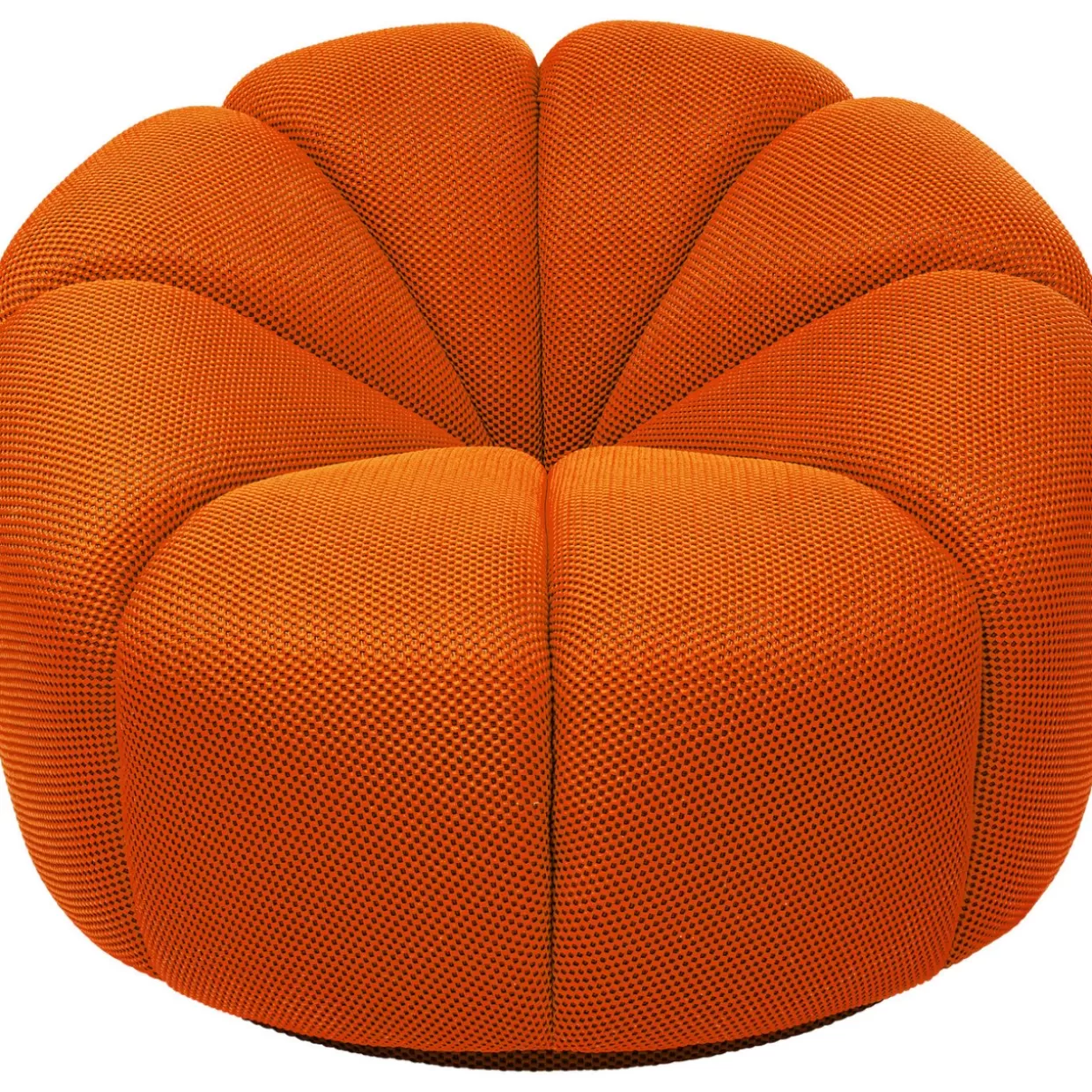 KARE Design Poltrona Girevole Moderna Peppo Lounge - Rivestimento Confortevole in Tonalità Arancione Accogliente
