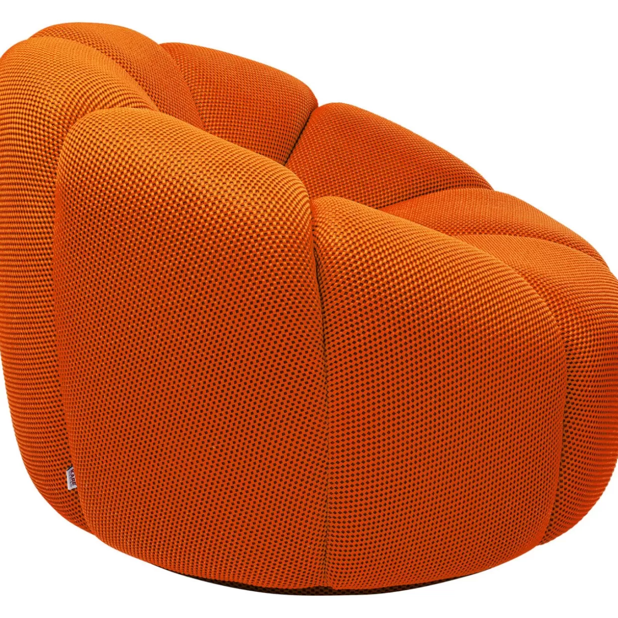 KARE Design Poltrona Girevole Moderna Peppo Lounge - Rivestimento Confortevole in Tonalità Arancione Accogliente