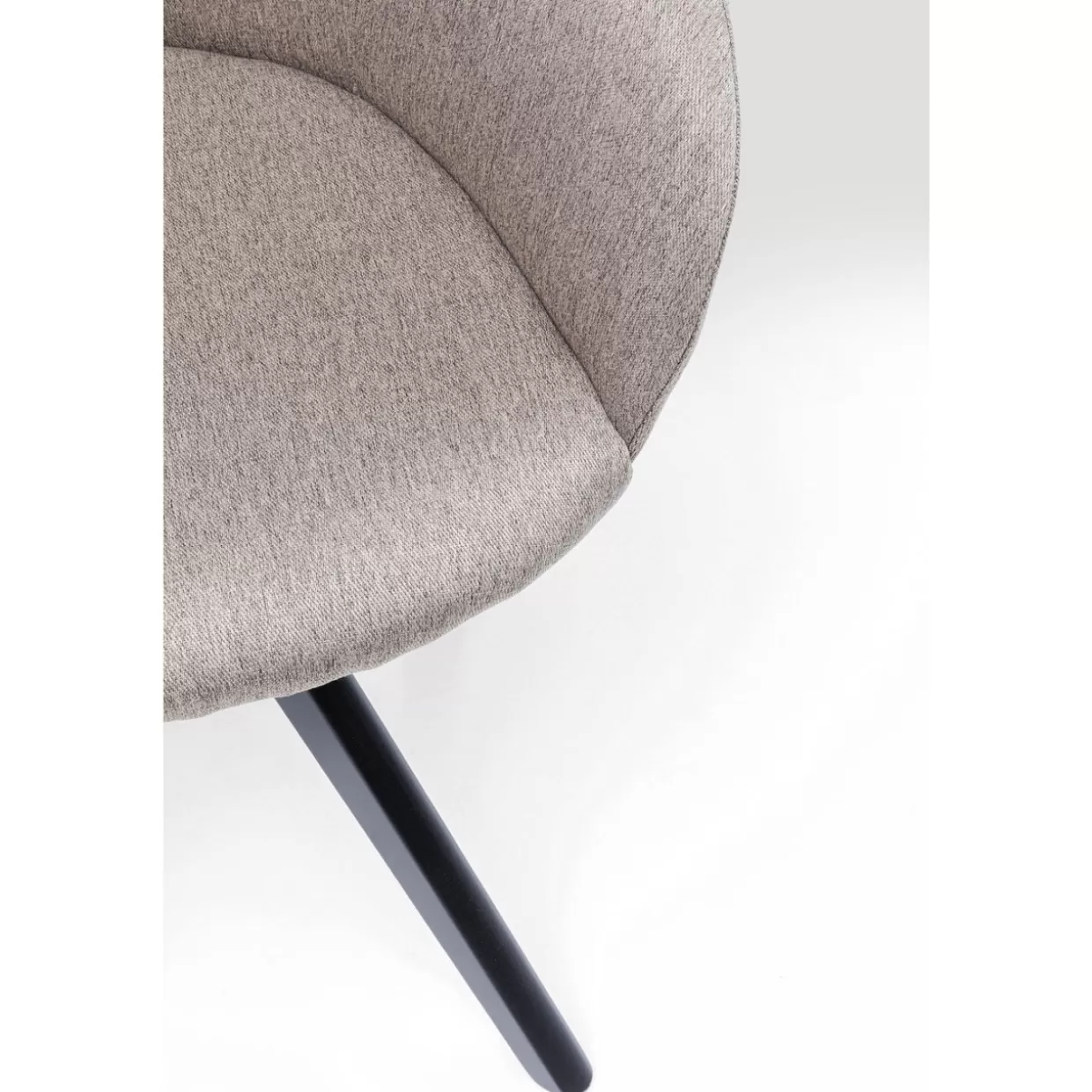 KARE Design - Sedia Girevole Lady Loco con Rivestimento in Morbida Tonalità Taupe