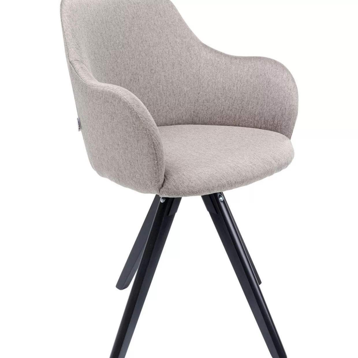 KARE Design - Sedia Girevole Lady Loco con Rivestimento in Morbida Tonalità Taupe