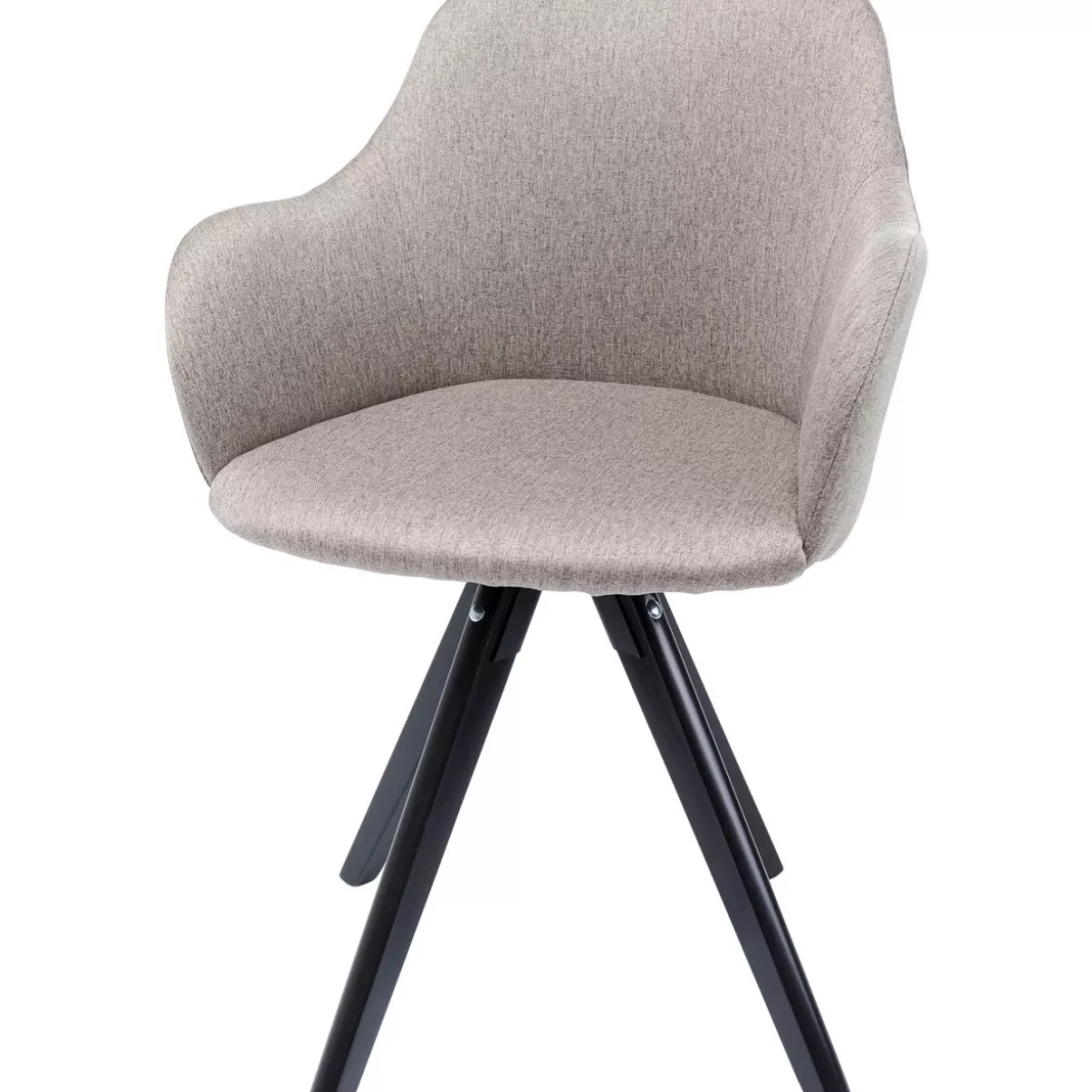 KARE Design - Sedia Girevole Lady Loco con Rivestimento in Morbida Tonalità Taupe