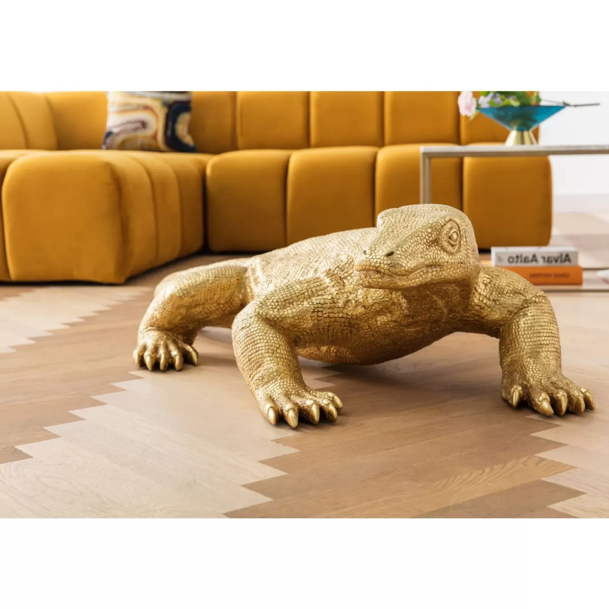 Divano Angolare Belami in Tessuto – Design Modulare con Rivestimento in Tonalità Ambra Calda | Collezione KARE
