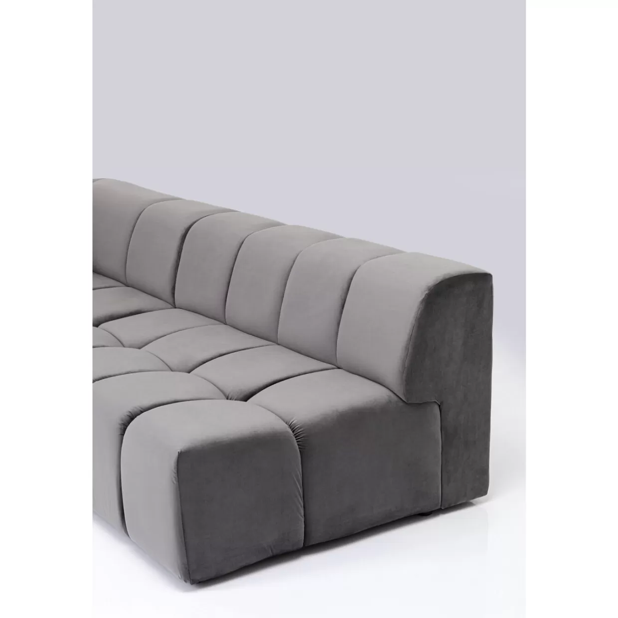 Divano Angolare Belami Grigio KARE Design - Modello Sinistro con Rivestimento Morbido