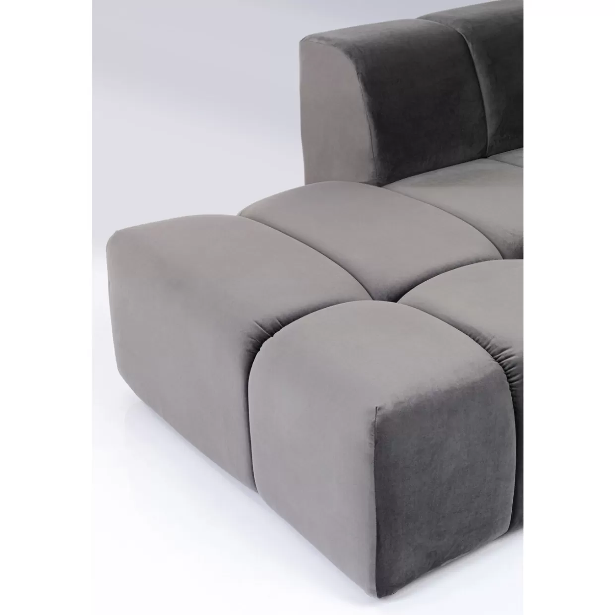 Divano Angolare Belami Grigio KARE Design - Modello Sinistro con Rivestimento Morbido