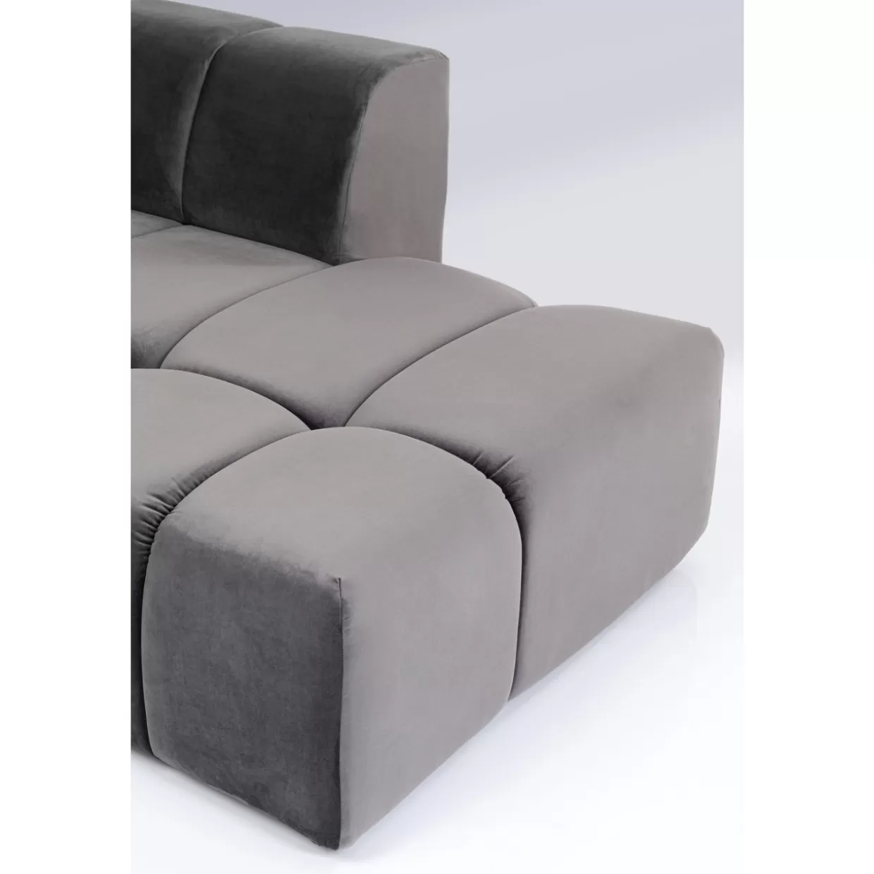 Divano Angolare Belami in Grigio con Bracciolo Destro - KARE Design per Soggiorni Moderni e Confortevoli