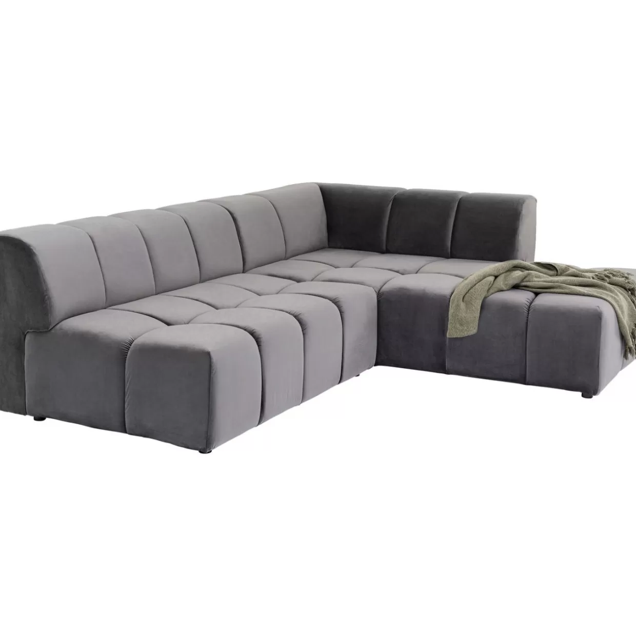 Divano Angolare Belami in Grigio con Bracciolo Destro - KARE Design per Soggiorni Moderni e Confortevoli