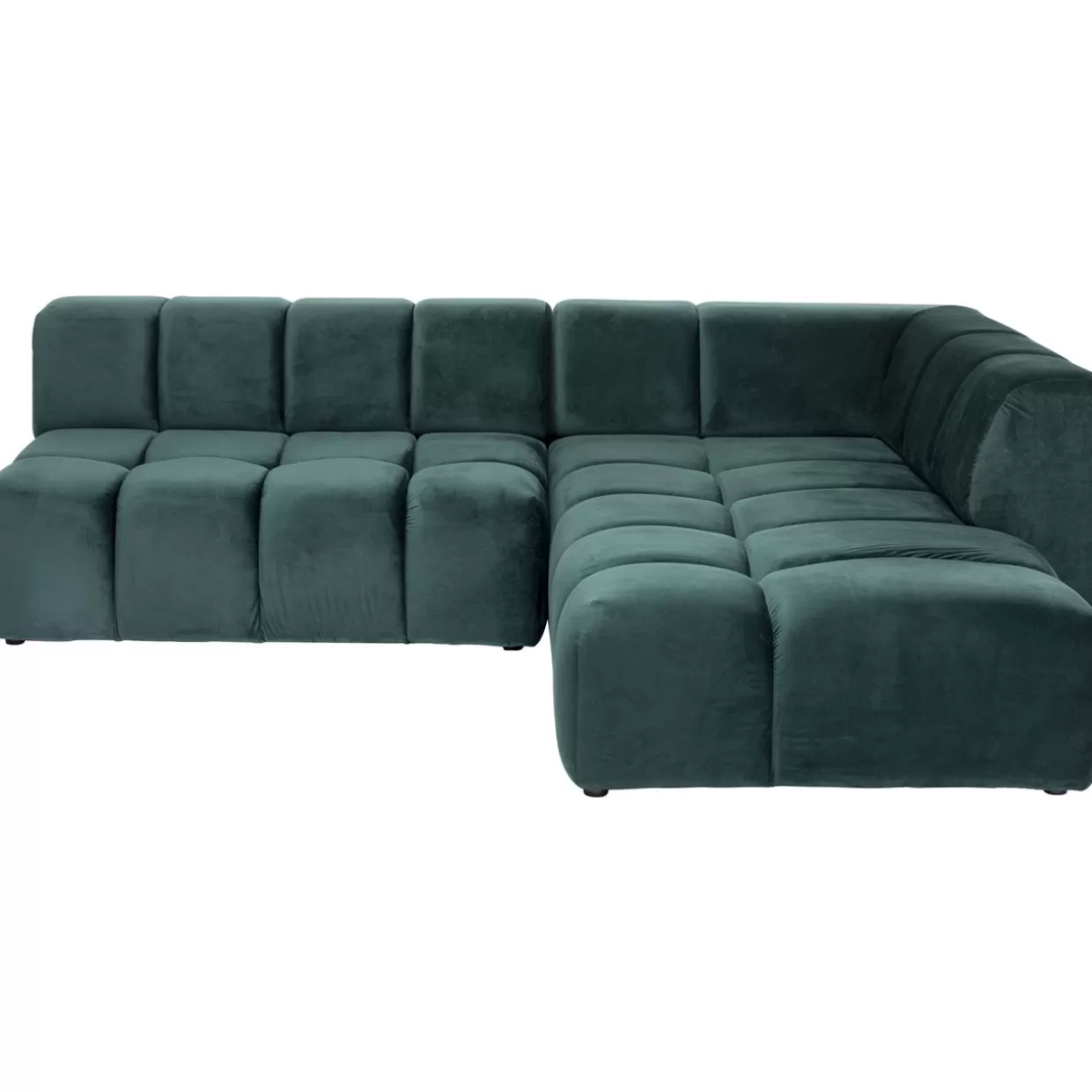 KARE Design - Divano Angolare Belami in Velluto Verde Foresta, Modulare Angolo Destro 265 cm - Sofà Elegante con Rivestimento Morbido

（