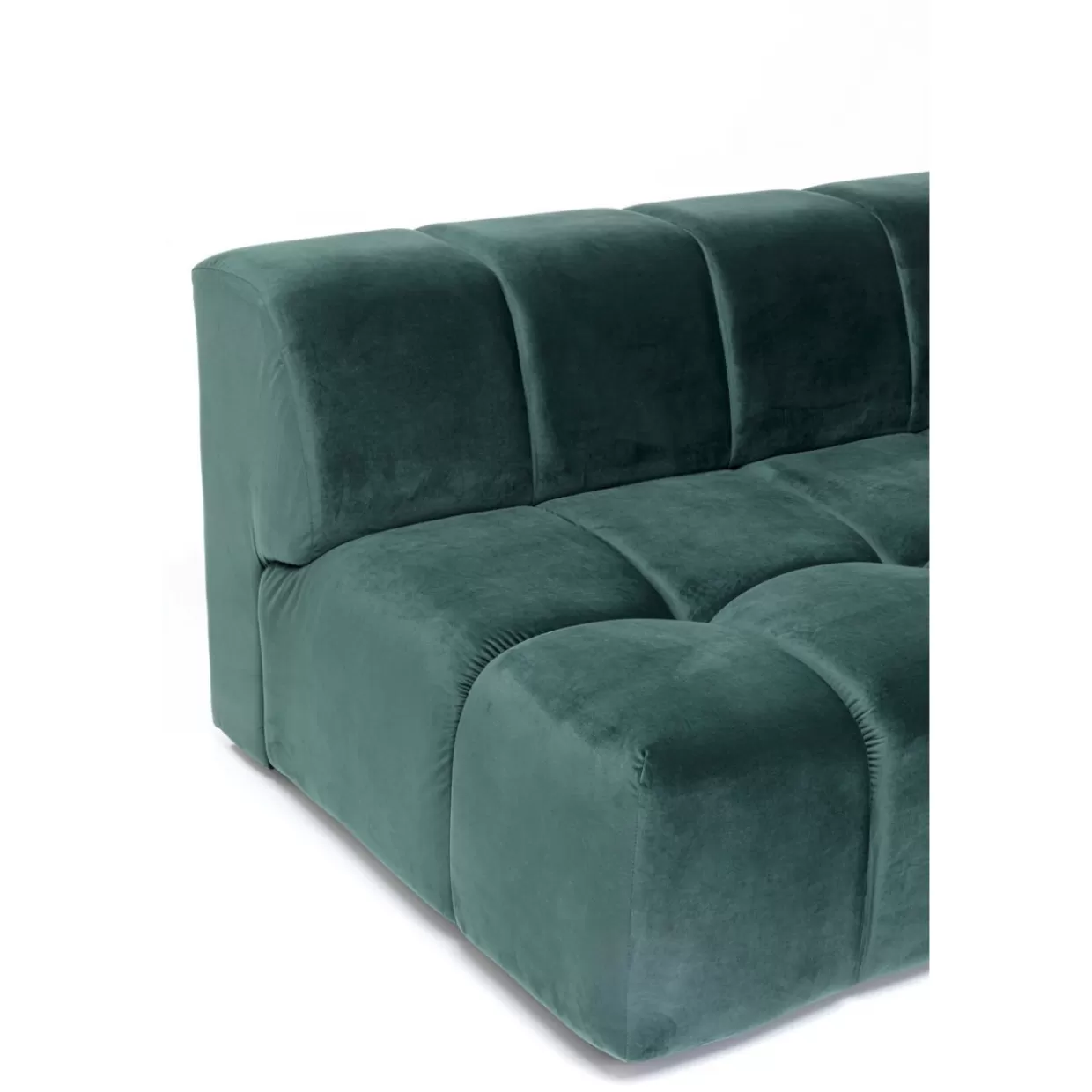 KARE Design - Divano Angolare Belami in Velluto Verde Foresta, Modulare Angolo Destro 265 cm - Sofà Elegante con Rivestimento Morbido

（
