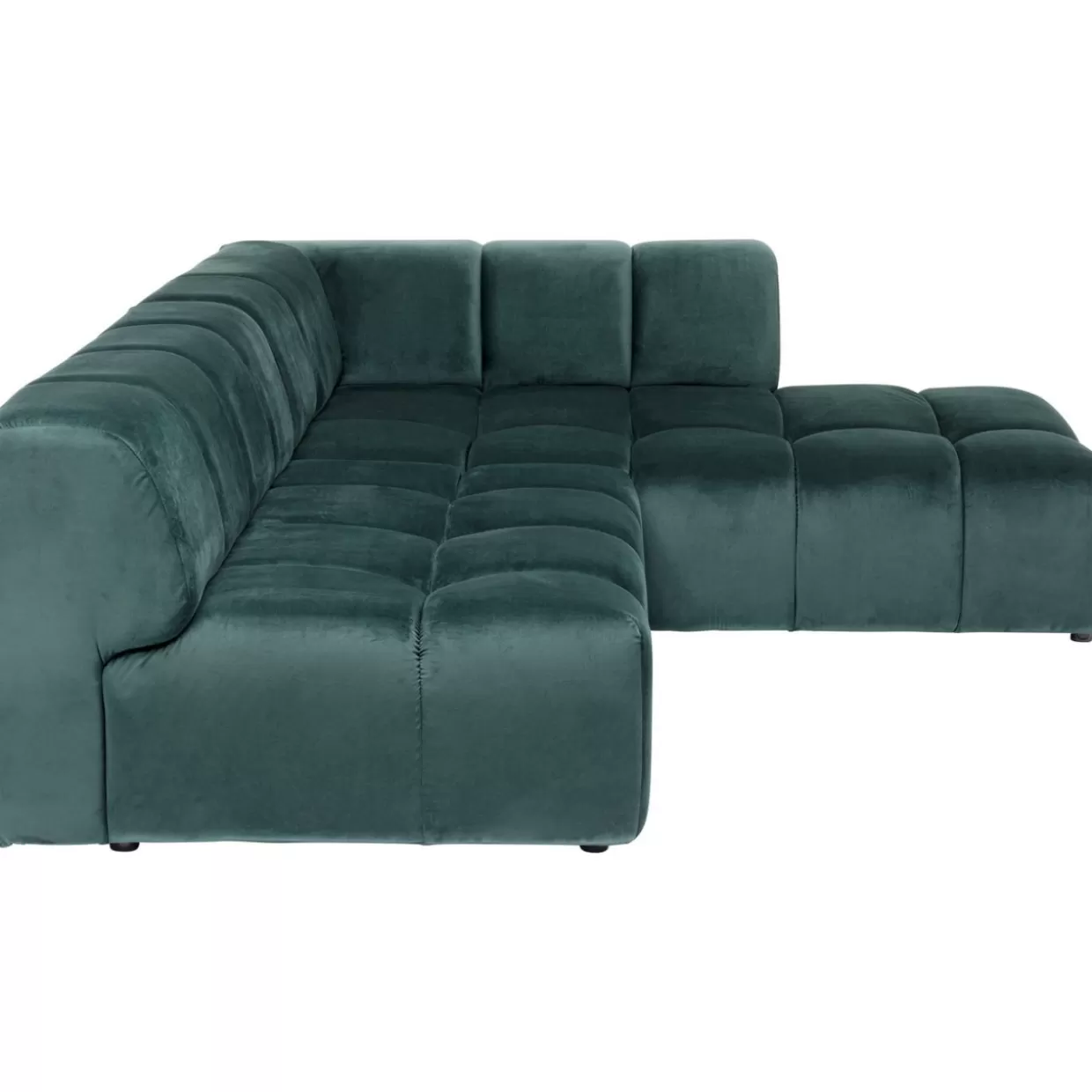 KARE Design - Divano Angolare Belami in Velluto Verde Foresta, Modulare Angolo Destro 265 cm - Sofà Elegante con Rivestimento Morbido

（