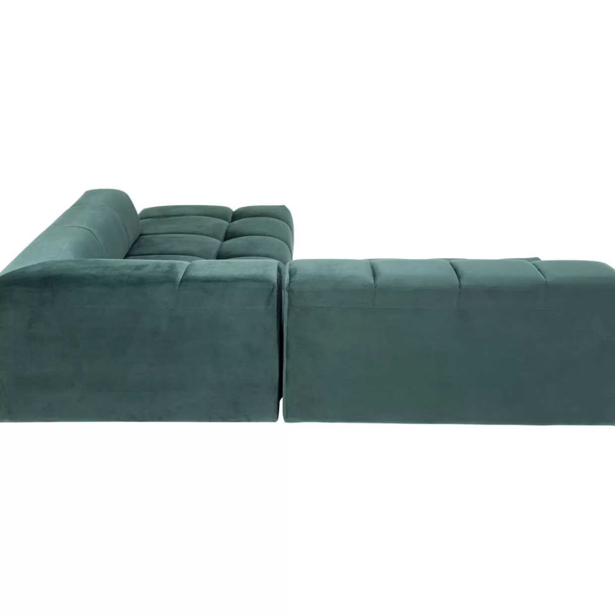 KARE Design - Divano Angolare Belami in Velluto Verde Foresta, Modulare Angolo Destro 265 cm - Sofà Elegante con Rivestimento Morbido

（