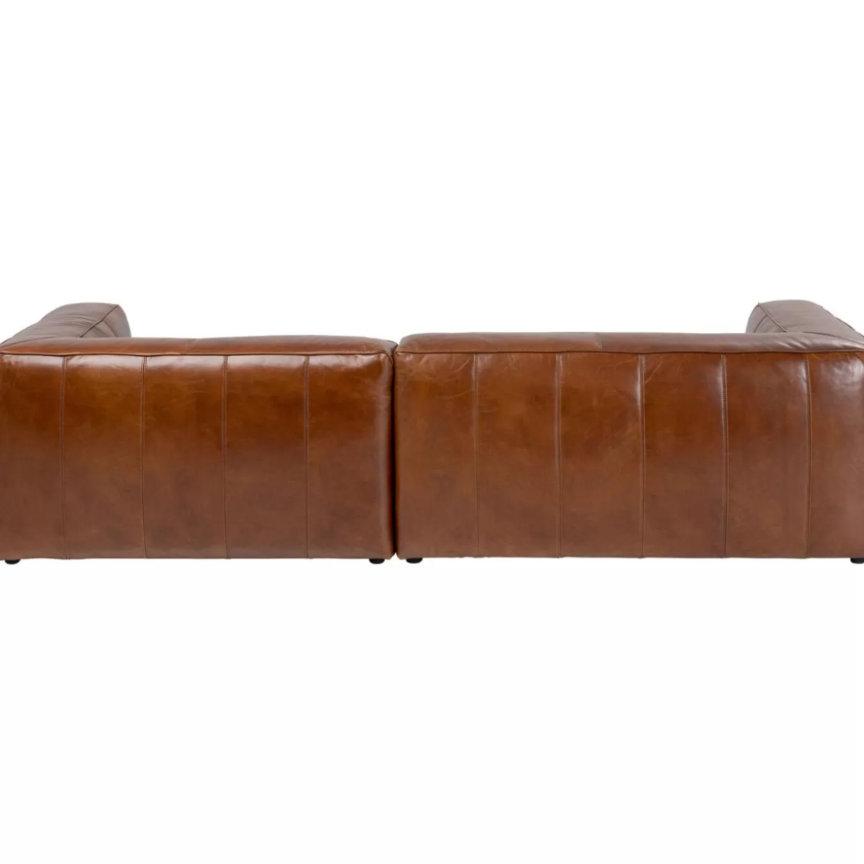KARE Design Divani Moderni - Angolo Cubetto in Pelle Marrone Scuro, Confortevole per Soggiorno