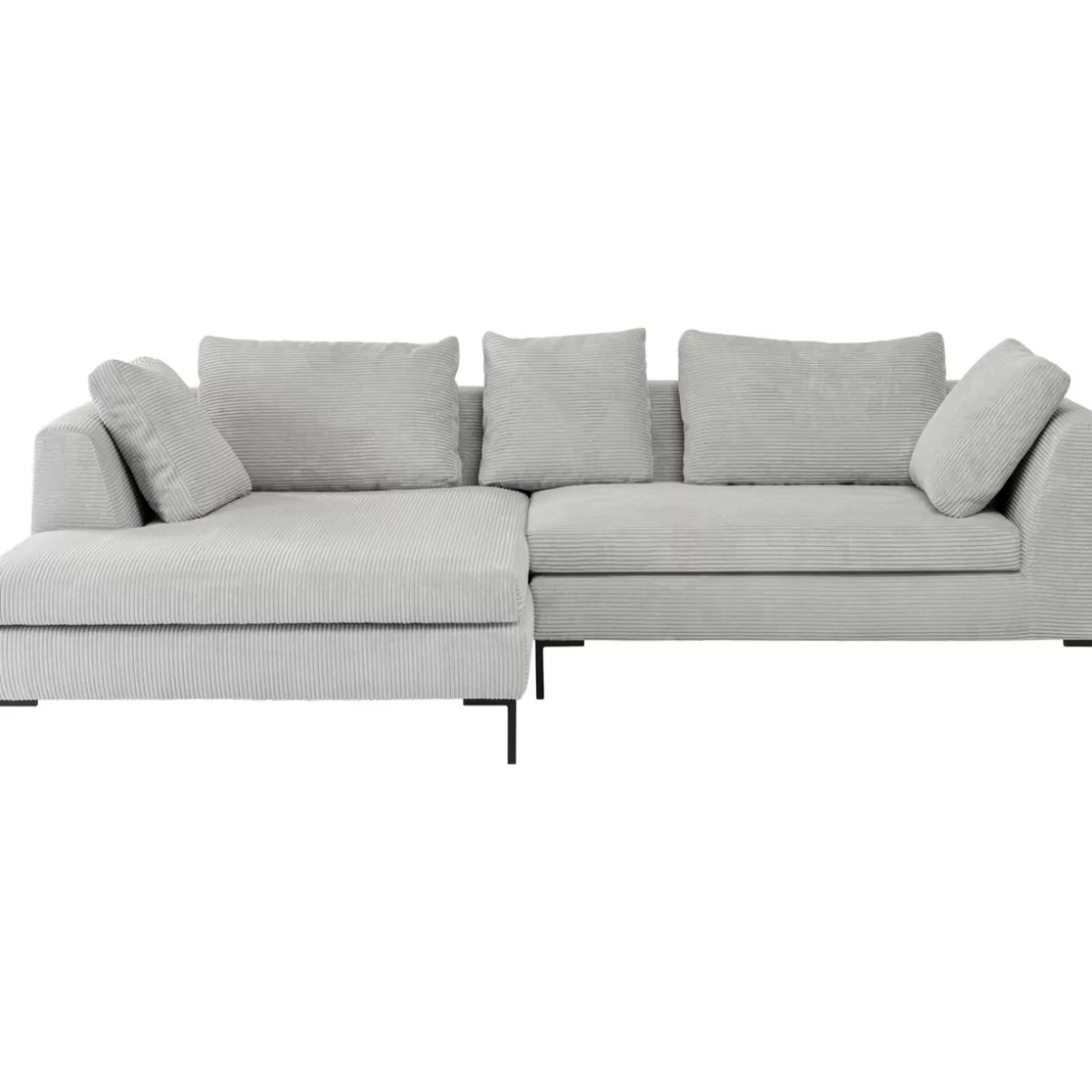 Divano Angolare Moderno Gianni in Tessuto Cord Grau - Design Funzionale per Soggiorno Contemporaneo | KARE-Design