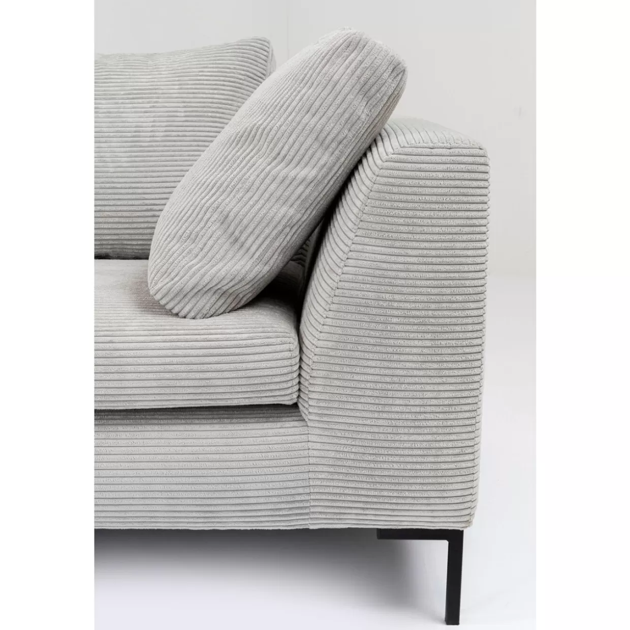 Divano Angolare Moderno Gianni in Tessuto Cord Grau - Design Funzionale per Soggiorno Contemporaneo | KARE-Design