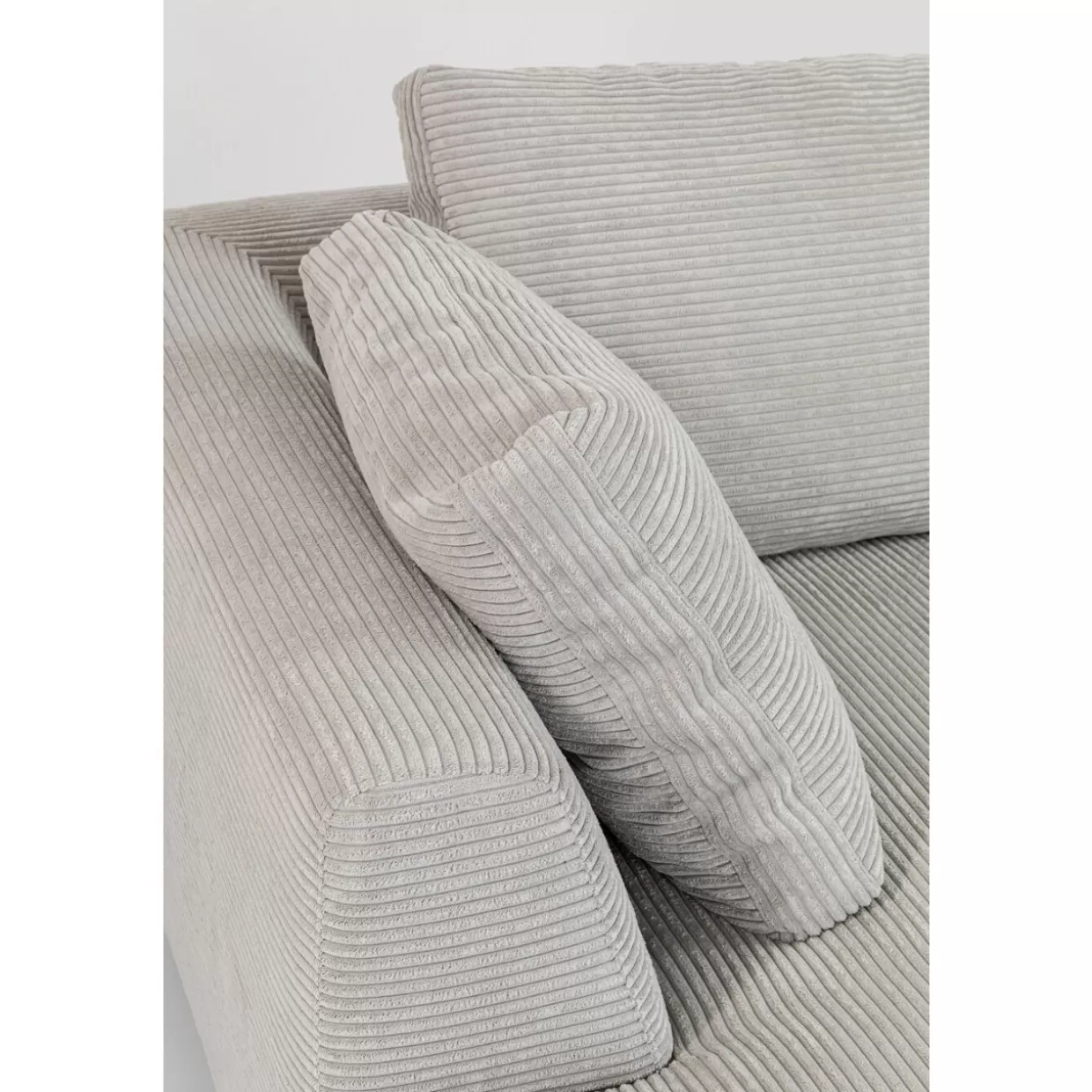 Divano Angolare Moderno Gianni in Tessuto Cord Grau - Design Funzionale per Soggiorno Contemporaneo | KARE-Design