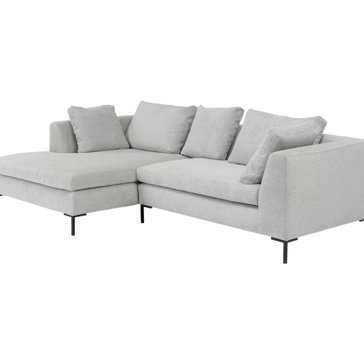 Divano Angolare Moderno Gianni in Tessuto Cord Grau - Design Funzionale per Soggiorno Contemporaneo | KARE-Design