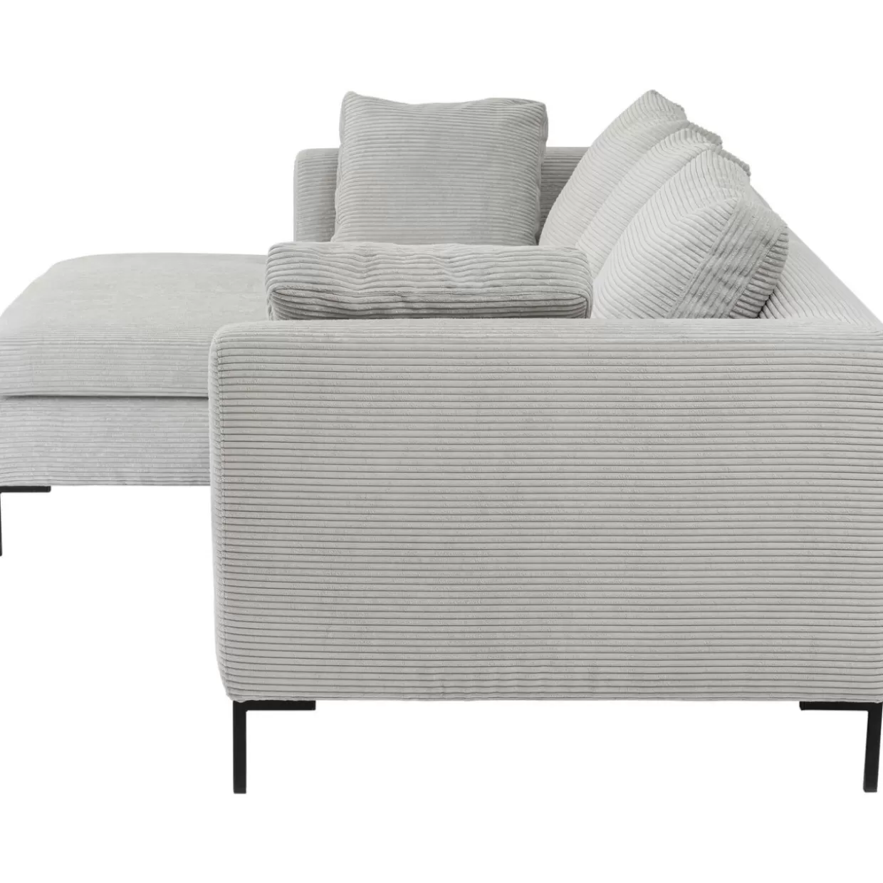Divano Angolare Moderno Gianni in Tessuto Cord Grau - Design Funzionale per Soggiorno Contemporaneo | KARE-Design