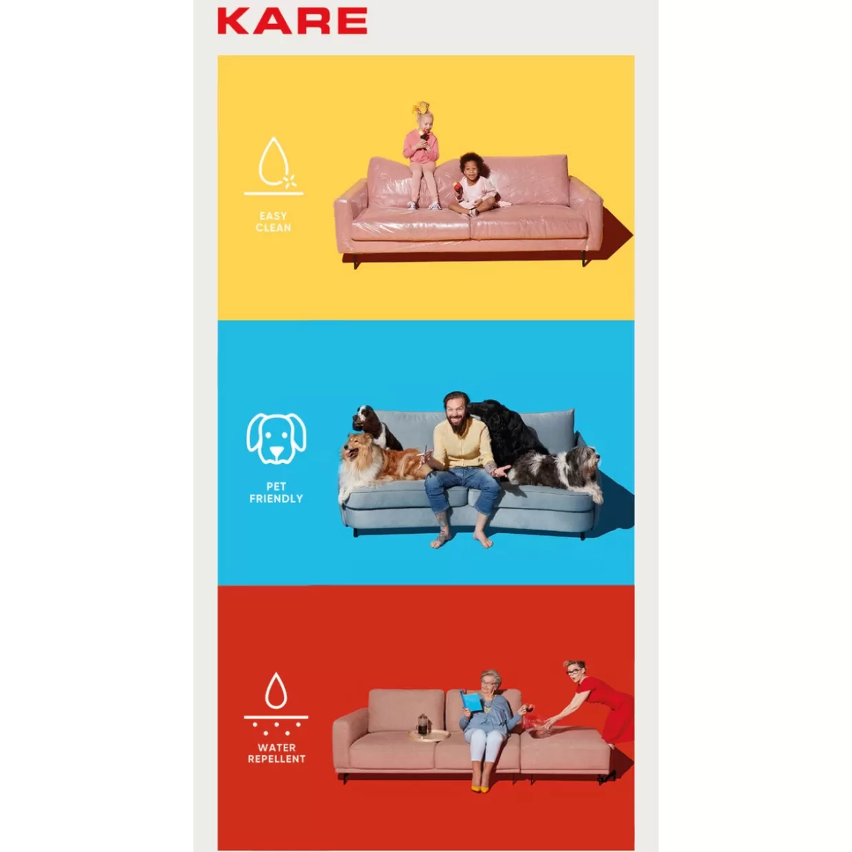 KARE Design: Divano Angolare Gianni in Tessuto Crema - Soluzioni Moderne per Soggiorni Accoglienti