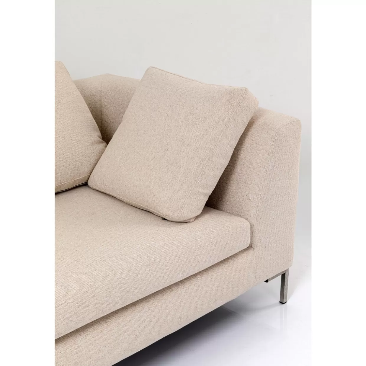 KARE Design: Divano Angolare Gianni in Tessuto Crema - Soluzioni Moderne per Soggiorni Accoglienti