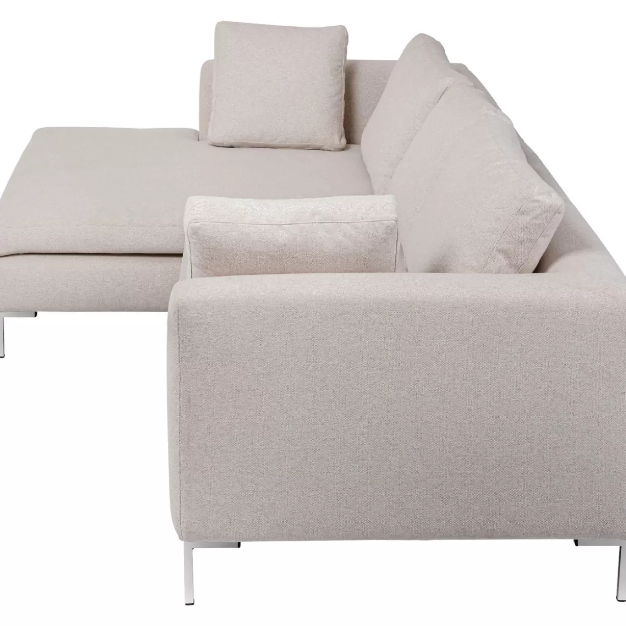 KARE Design: Divano Angolare Gianni in Tessuto Crema - Soluzioni Moderne per Soggiorni Accoglienti