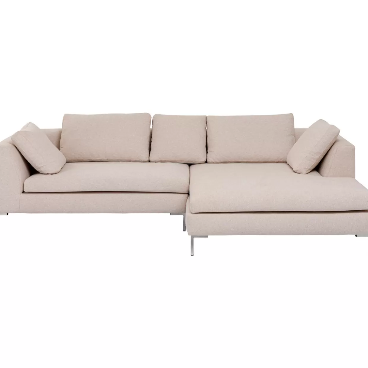 Divano Angolare Gianni in Crema - Design Moderno con Bracciolo Destro by KARE | Soluzioni Confortevoli per Arredamento Contemporaneo