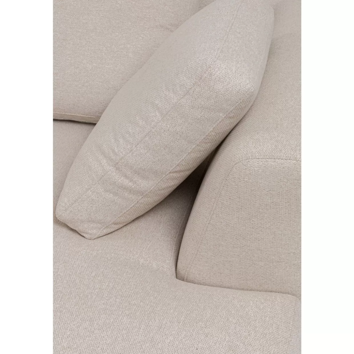 Divano Angolare Gianni in Crema - Design Moderno con Bracciolo Destro by KARE | Soluzioni Confortevoli per Arredamento Contemporaneo