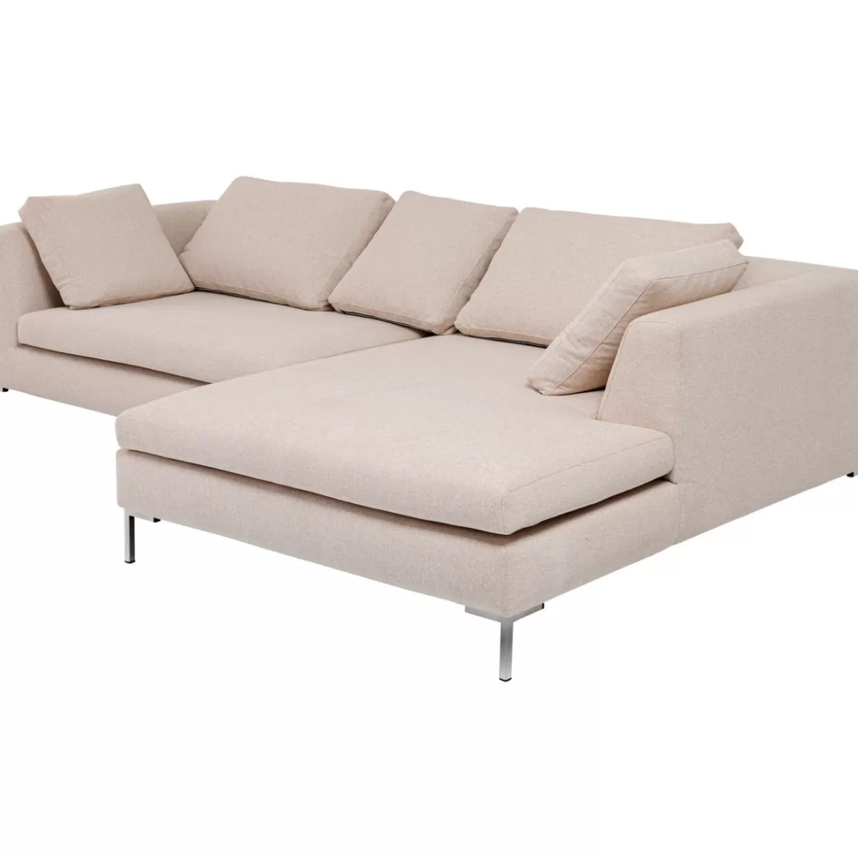 Divano Angolare Gianni in Crema - Design Moderno con Bracciolo Destro by KARE | Soluzioni Confortevoli per Arredamento Contemporaneo