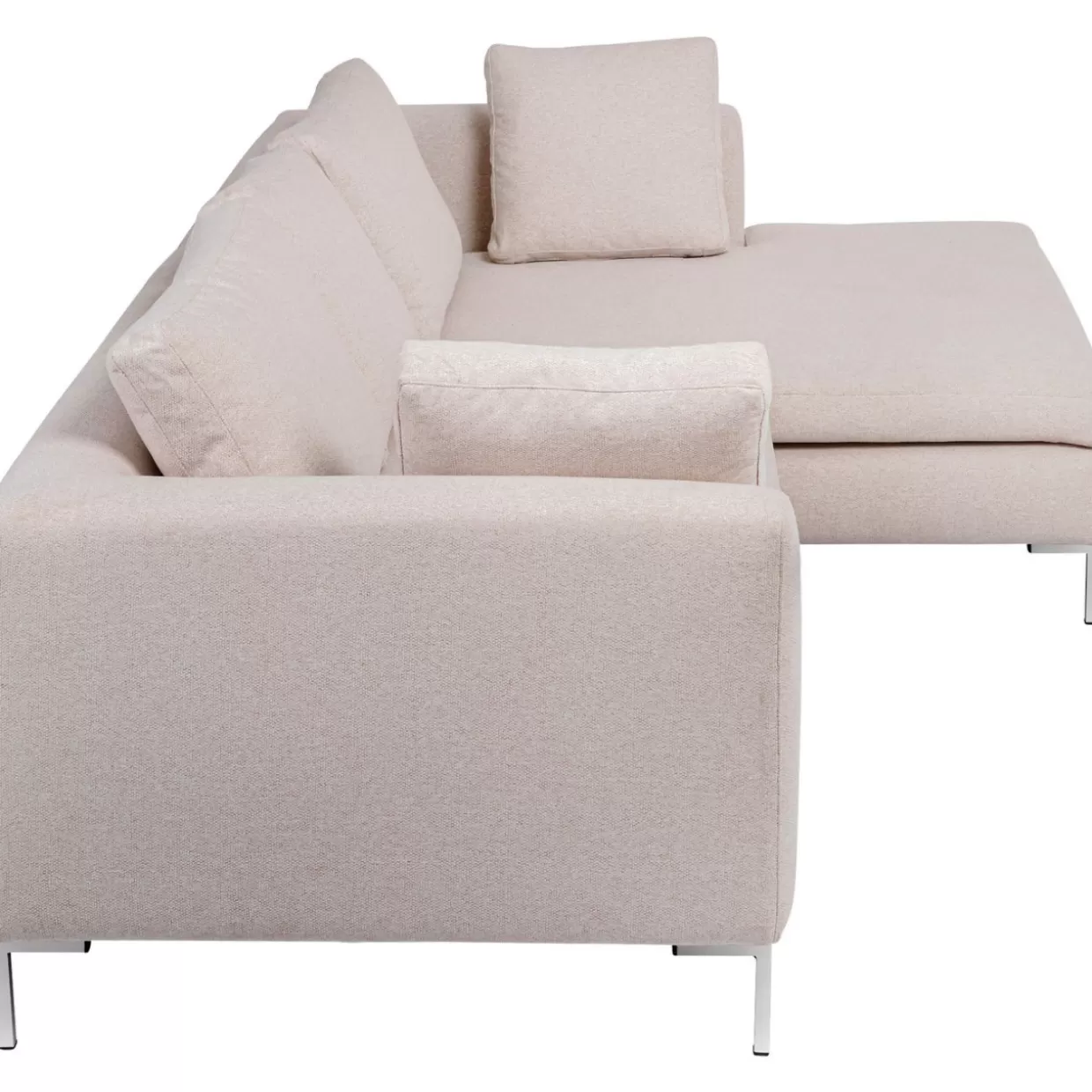 Divano Angolare Gianni in Crema - Design Moderno con Bracciolo Destro by KARE | Soluzioni Confortevoli per Arredamento Contemporaneo