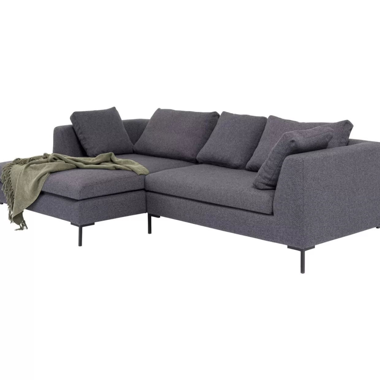 Divano Angolare Gianni in Tessuto Grigio Chiaro - Design Accogliente KARE per Soggiorno Moderno