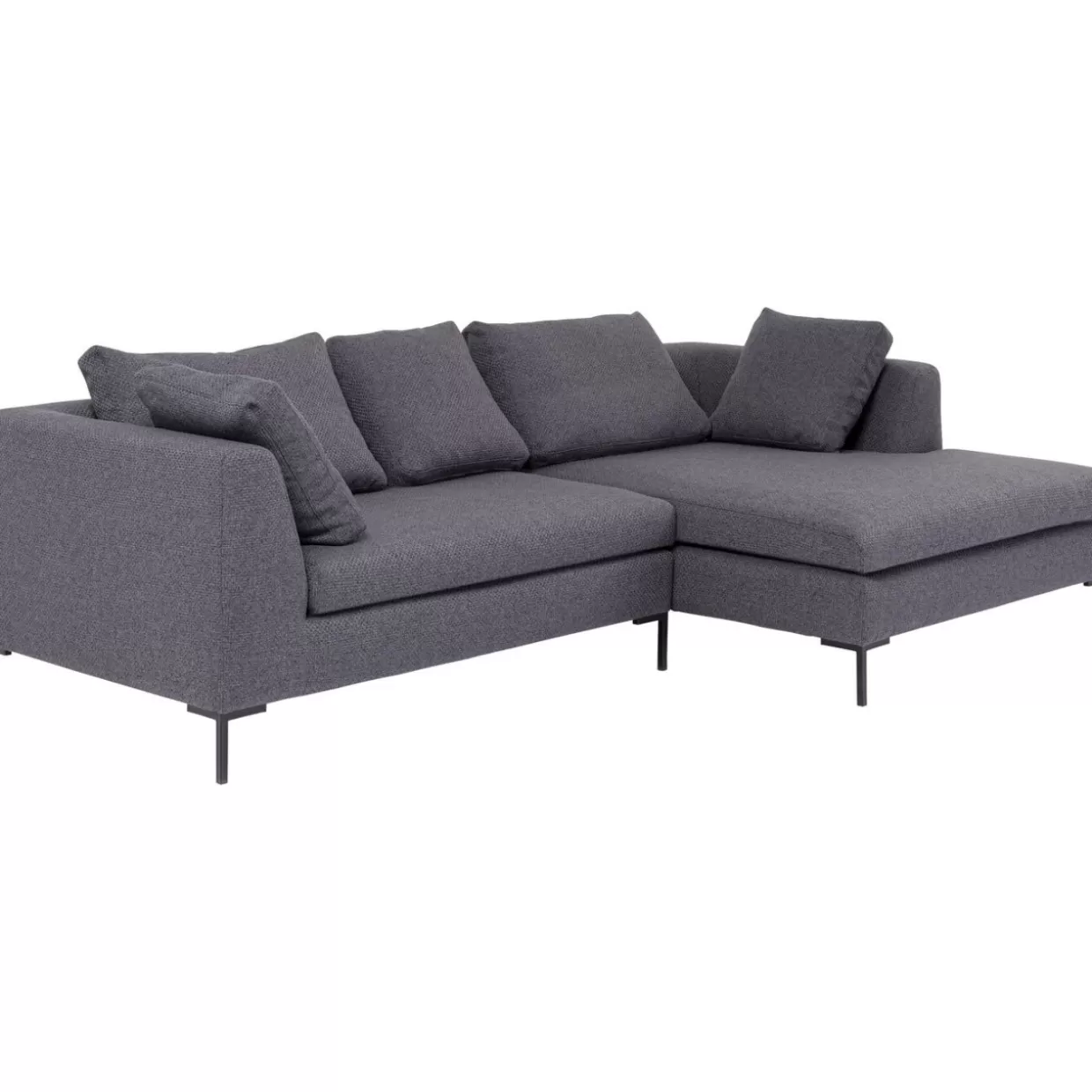 Divano Angolare Gianni Dolce di KARE Design - Lussuoso Tessuto Grigio Antracite con Bracciolo Destro