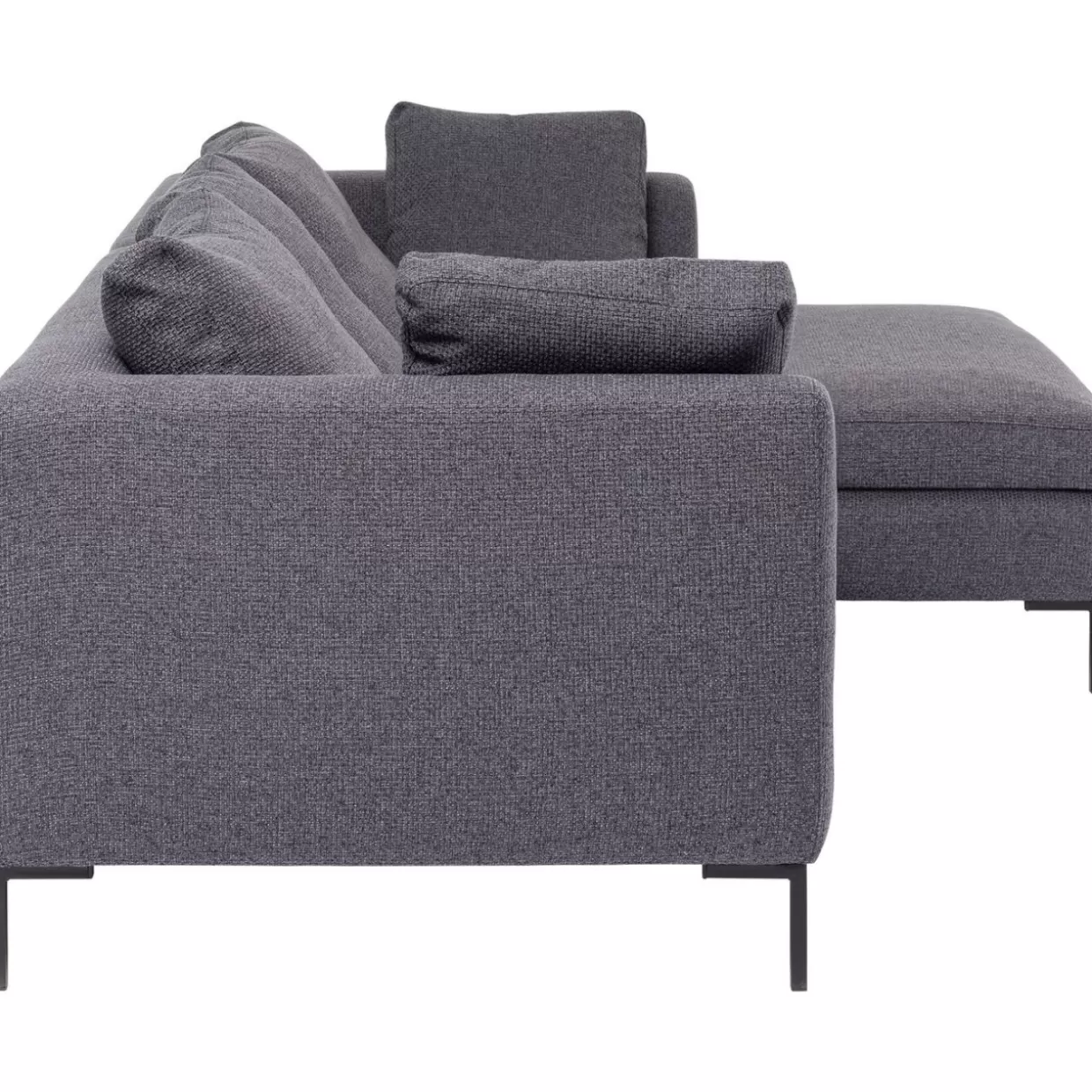 Divano Angolare Gianni Dolce di KARE Design - Lussuoso Tessuto Grigio Antracite con Bracciolo Destro