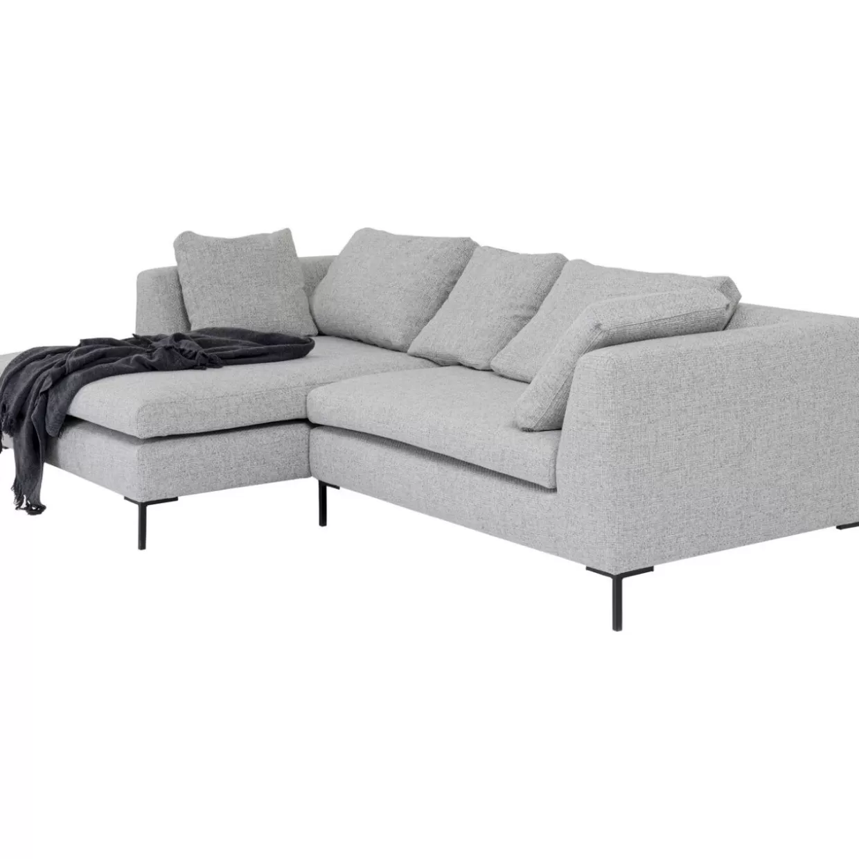 KARE Design Divano Angolare Gianni Dolce Grigio Chiaro - Elegante Sofà con Configurazione Sinistra per Soggiorno Moderno