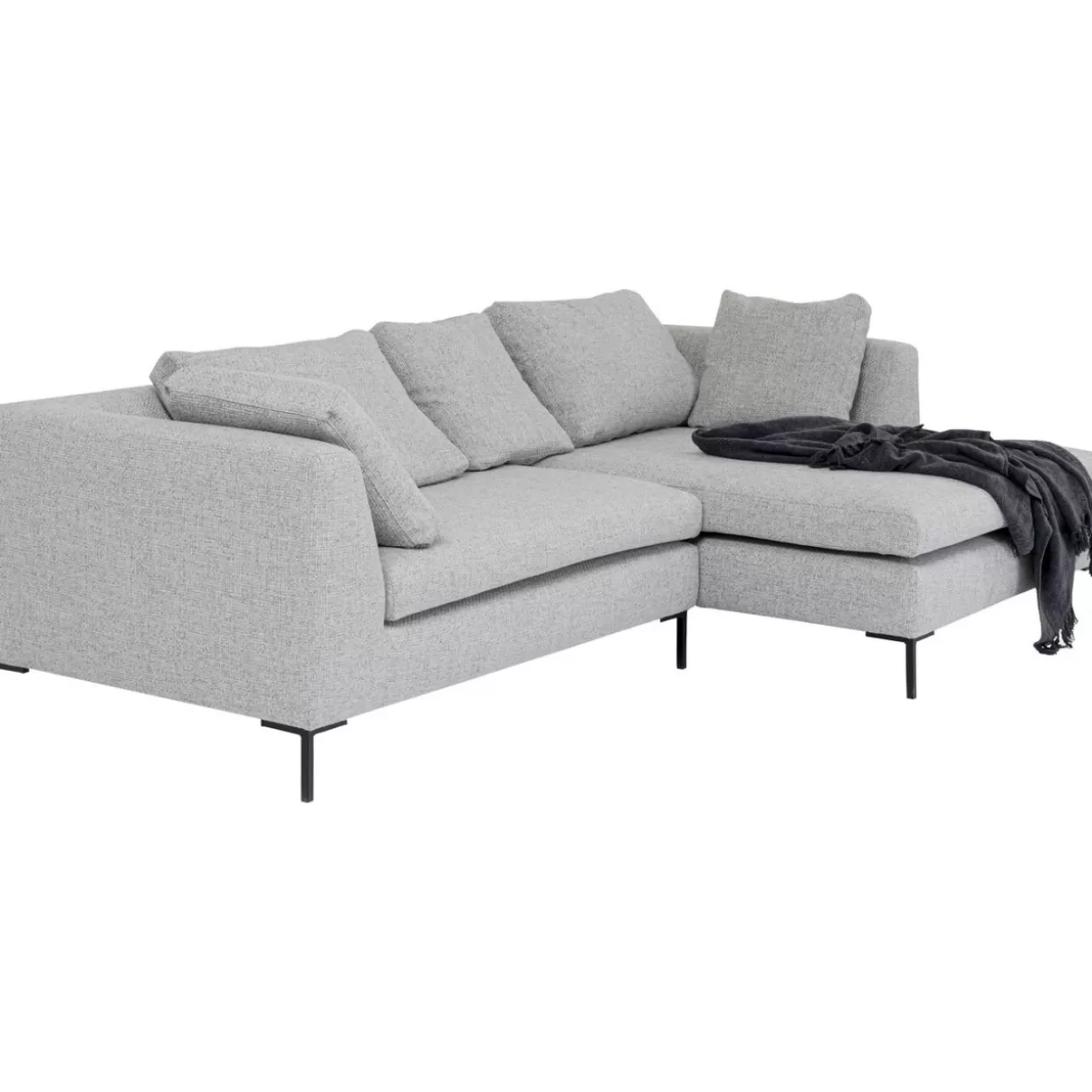 Divano Angolare Gianni Dolce con Chaise Longue - Design Moderno in Grigio Chiaro, Configurabile a Destra | Collezione Esclusiva KARE