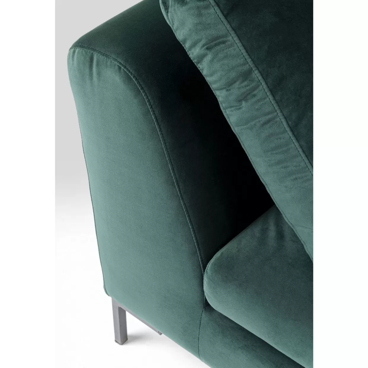Divano Angolare Gianni Compatto in Velluto Verde Foresta - Design Esclusivo con Orientamento Destro by KARE
