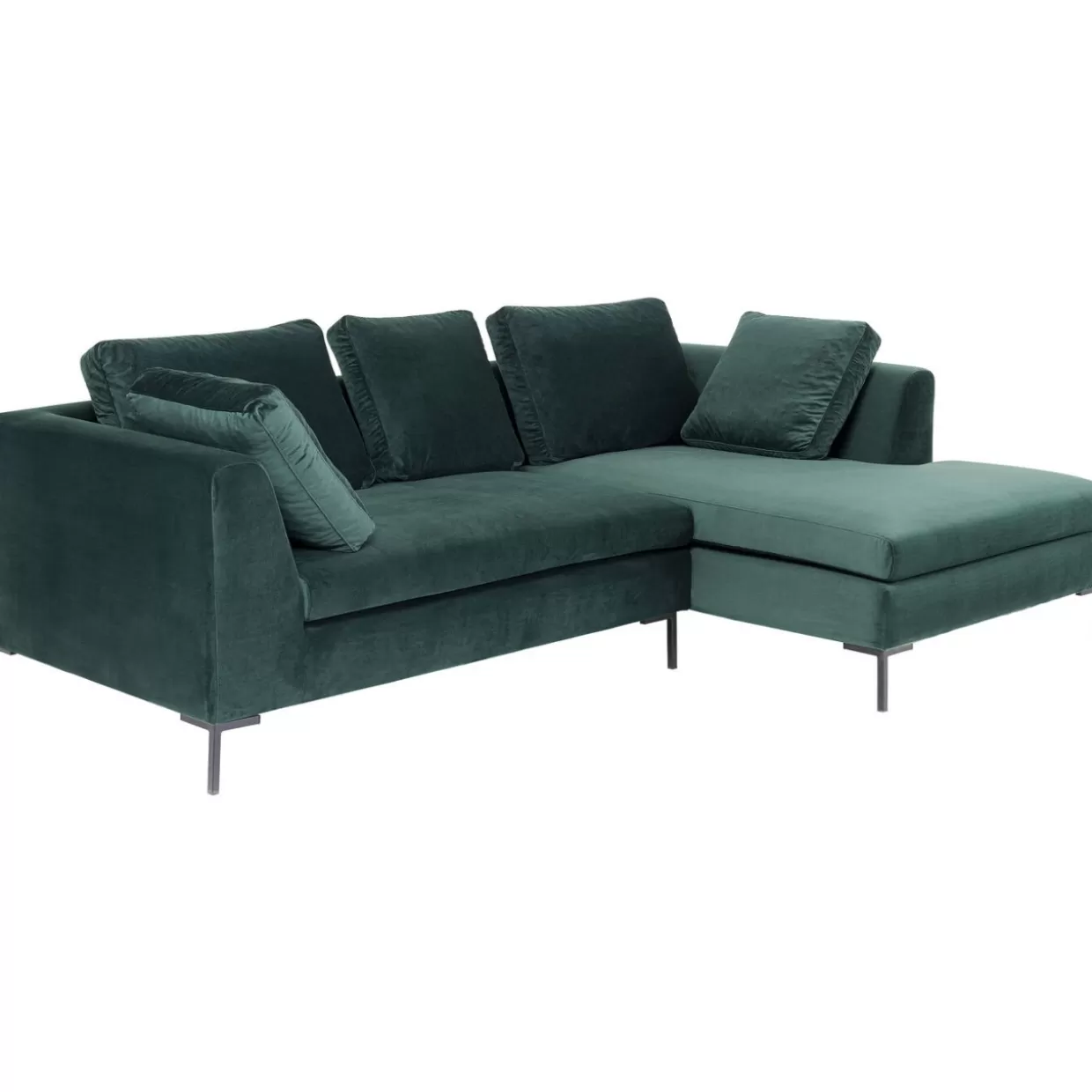 Divano Angolare Gianni Compatto in Velluto Verde Foresta - Design Esclusivo con Orientamento Destro by KARE