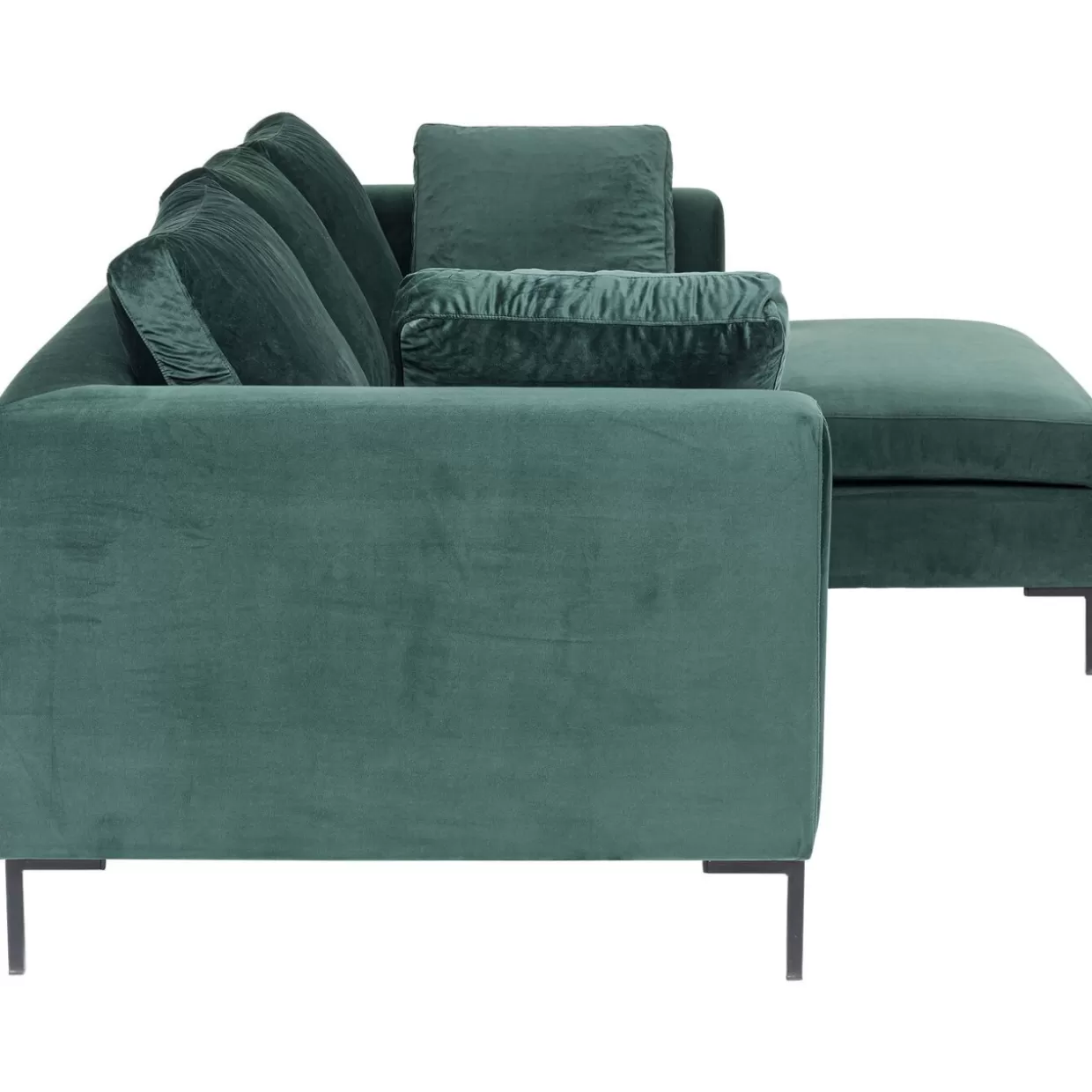 Divano Angolare Gianni Compatto in Velluto Verde Foresta - Design Esclusivo con Orientamento Destro by KARE