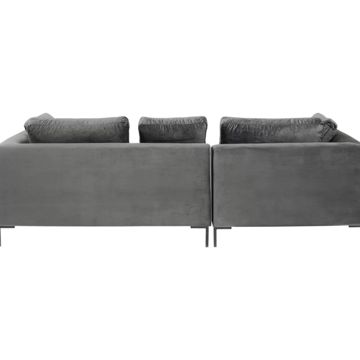Divano Angolare Gianni Compact in Velluto Grigio Antracite - Design Modulabile Sinistro per Soggiorno Moderno by KARE