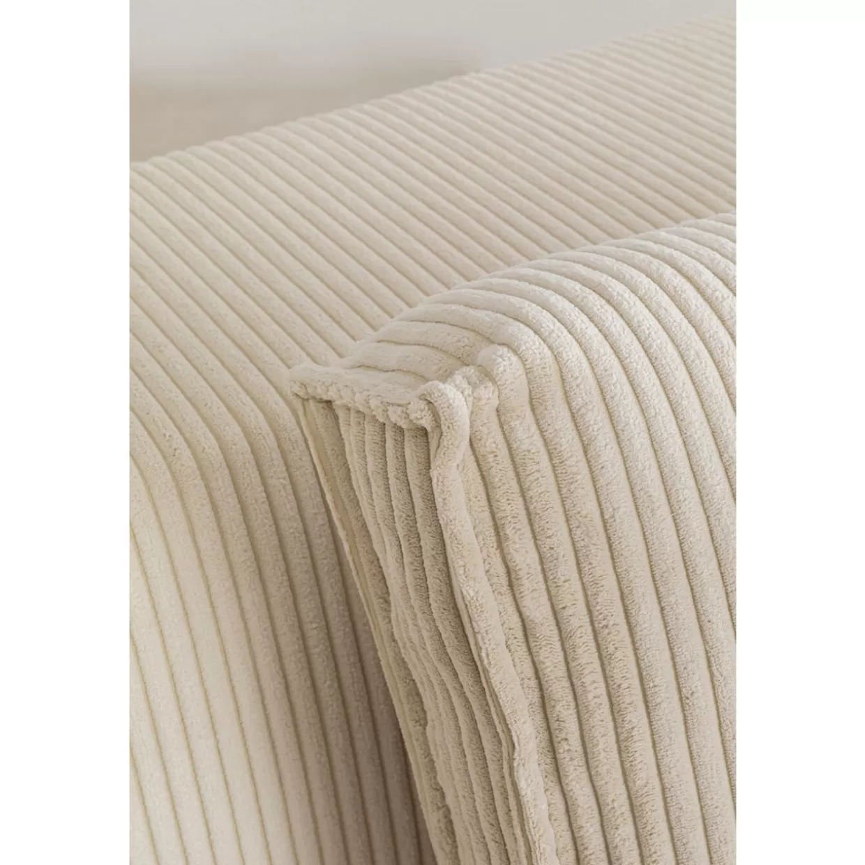 Divano Angolare con Pouf Infinity in Velluto Cord - Design KARE, Cremisi Sinistra 

(：，