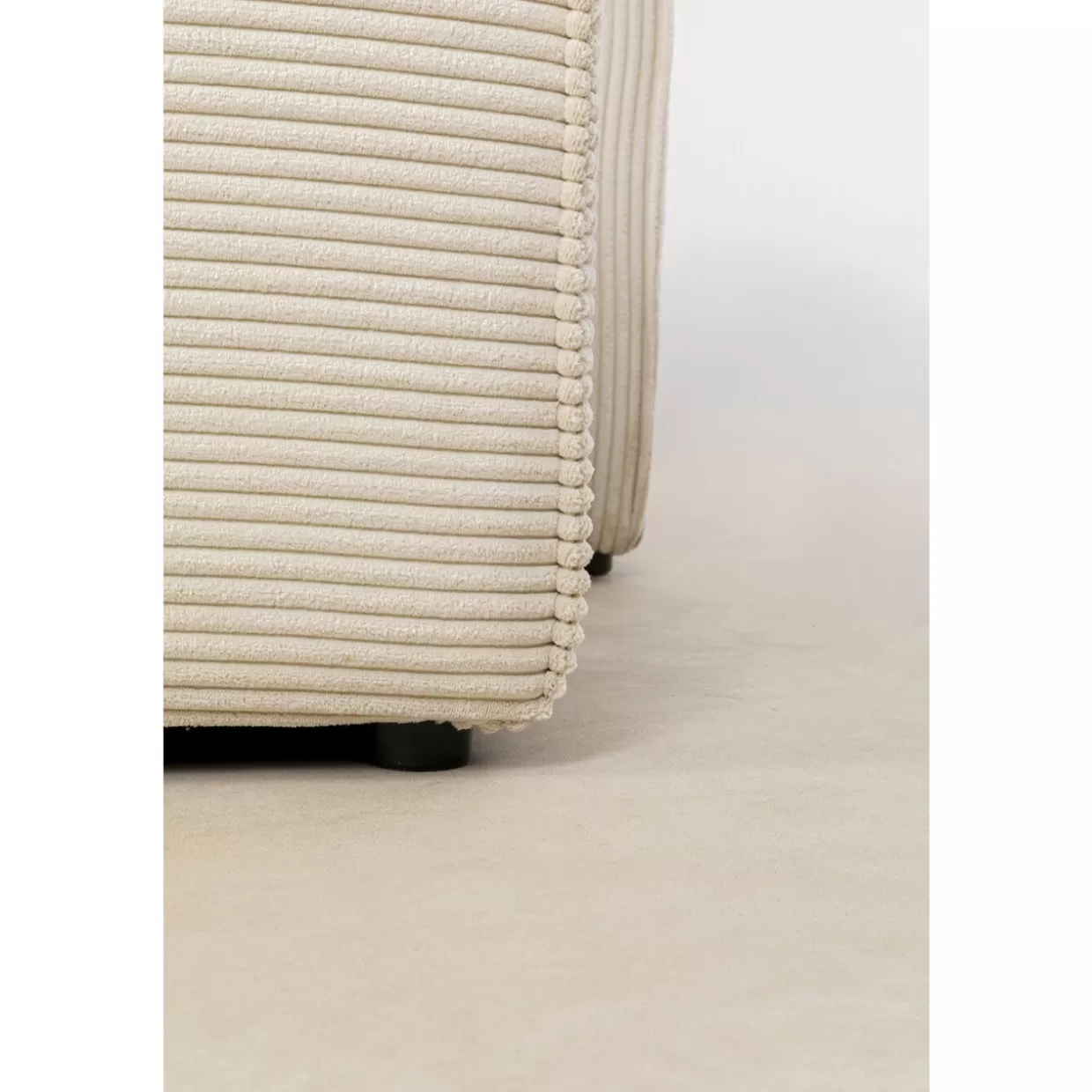 Divano Angolare con Pouf Infinity in Velluto Cord - Design KARE, Cremisi Sinistra 

(：，