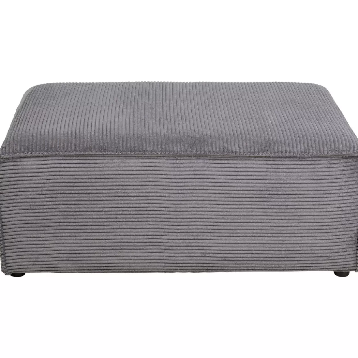 KARE Design Divani Angolari Eleganti | Sofà Infinity con Poggiapiedi Integrato Grigio Cord - Versione Sinistra