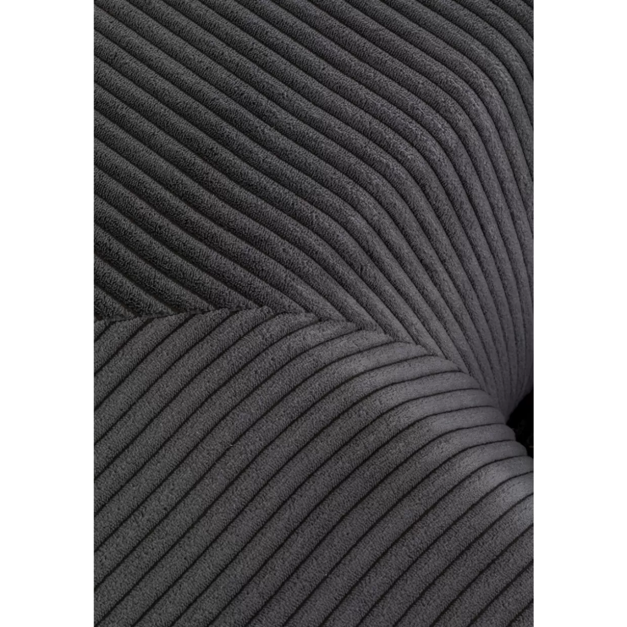 KARE Design Divani Angolari Eleganti | Sofà Infinity con Poggiapiedi Integrato Grigio Cord - Versione Sinistra