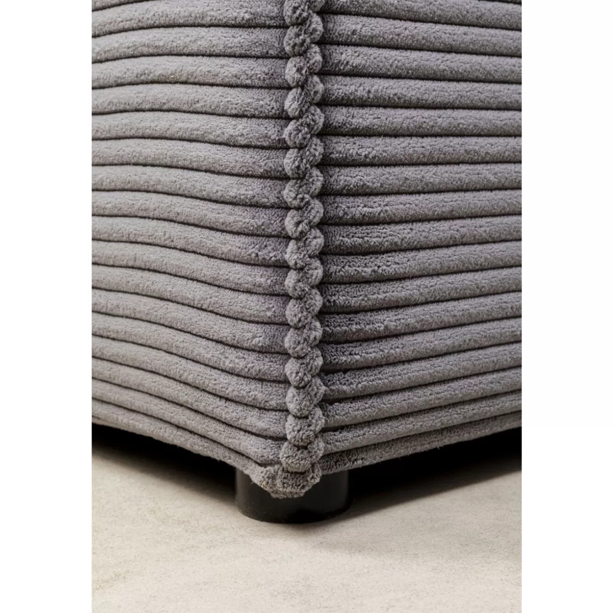 KARE Design Divani Angolari Eleganti | Sofà Infinity con Poggiapiedi Integrato Grigio Cord - Versione Sinistra