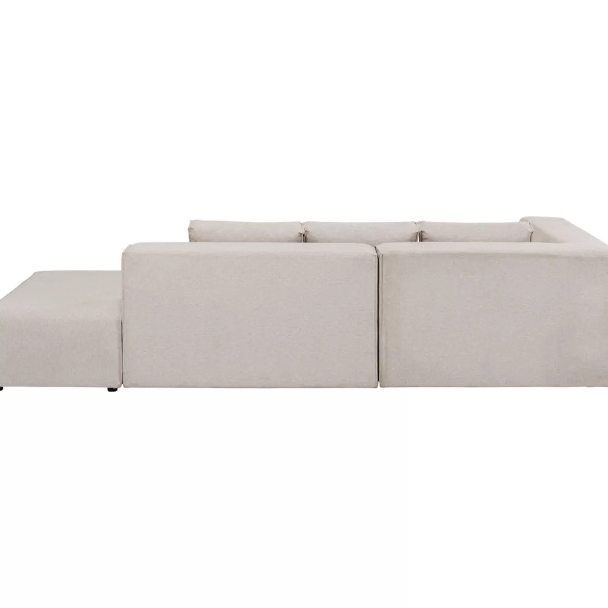 Divano angolare Infinity con poggiapiedi integrato in tessuto crema chiaro - Design moderno KARE