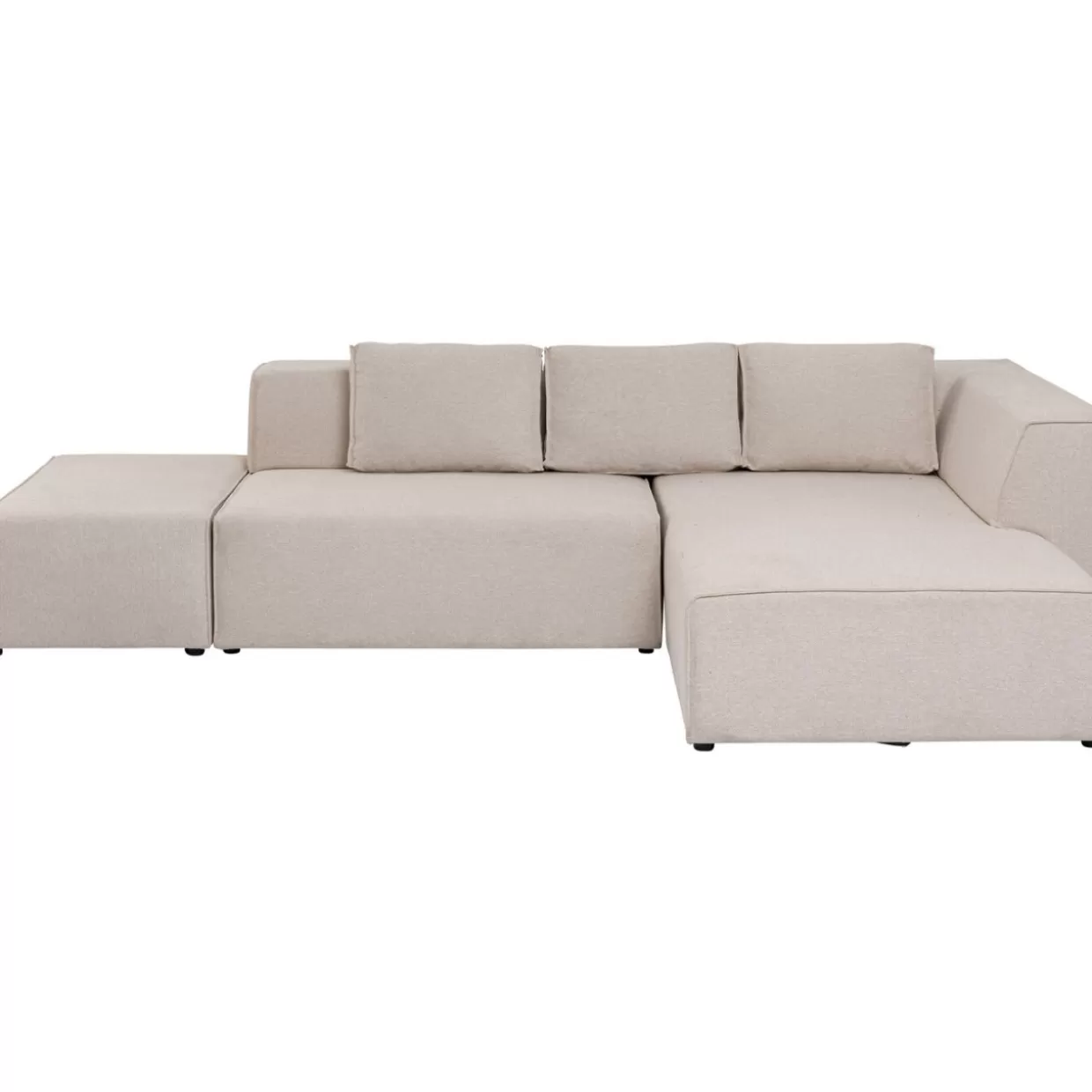 Divano Angolare Infinity con Pouf Modulare Crema KARE - Configurazione Destra, Design Moderno per Soggiorno Elegante