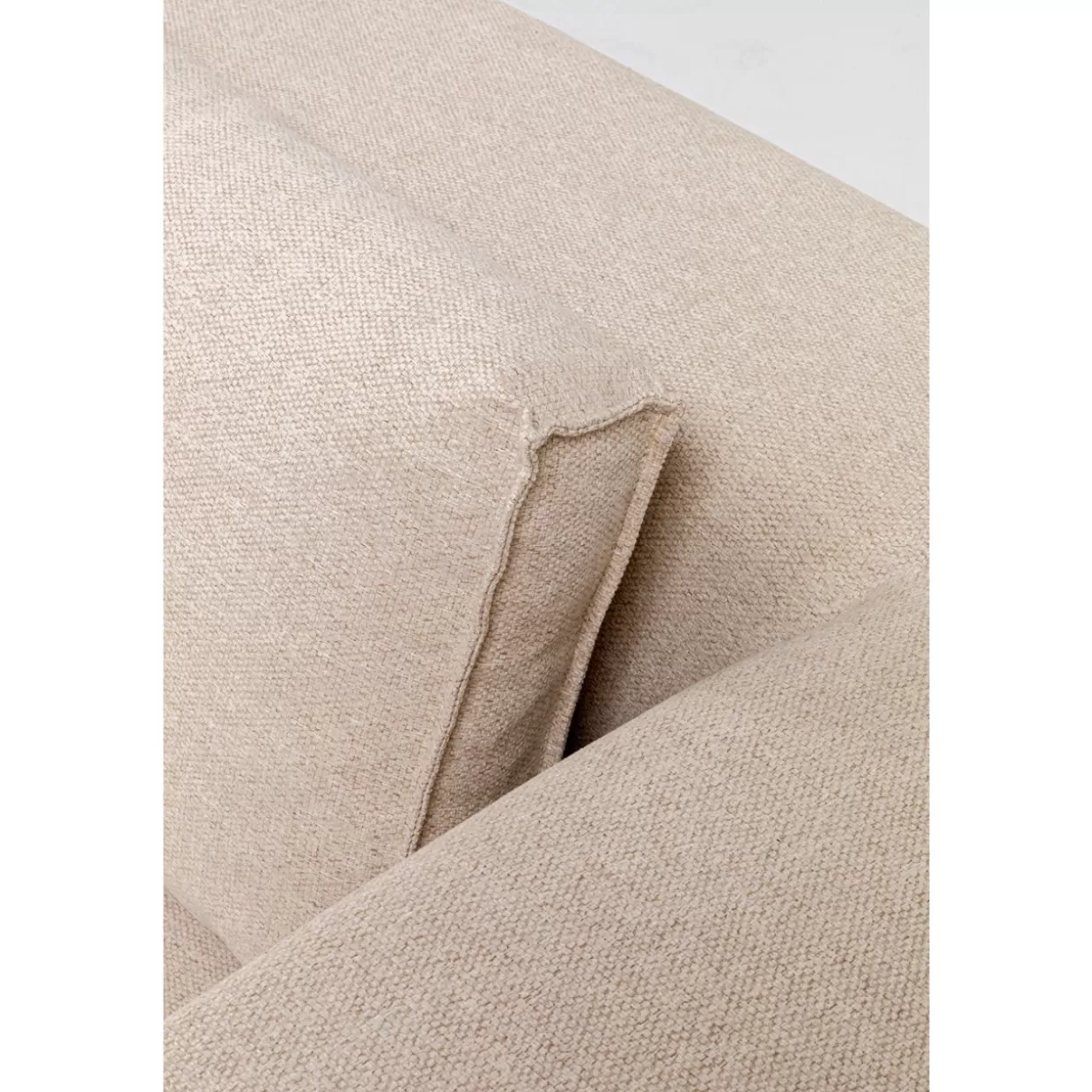 Divano Angolare Infinity con Pouf Modulare Crema KARE - Configurazione Destra, Design Moderno per Soggiorno Elegante