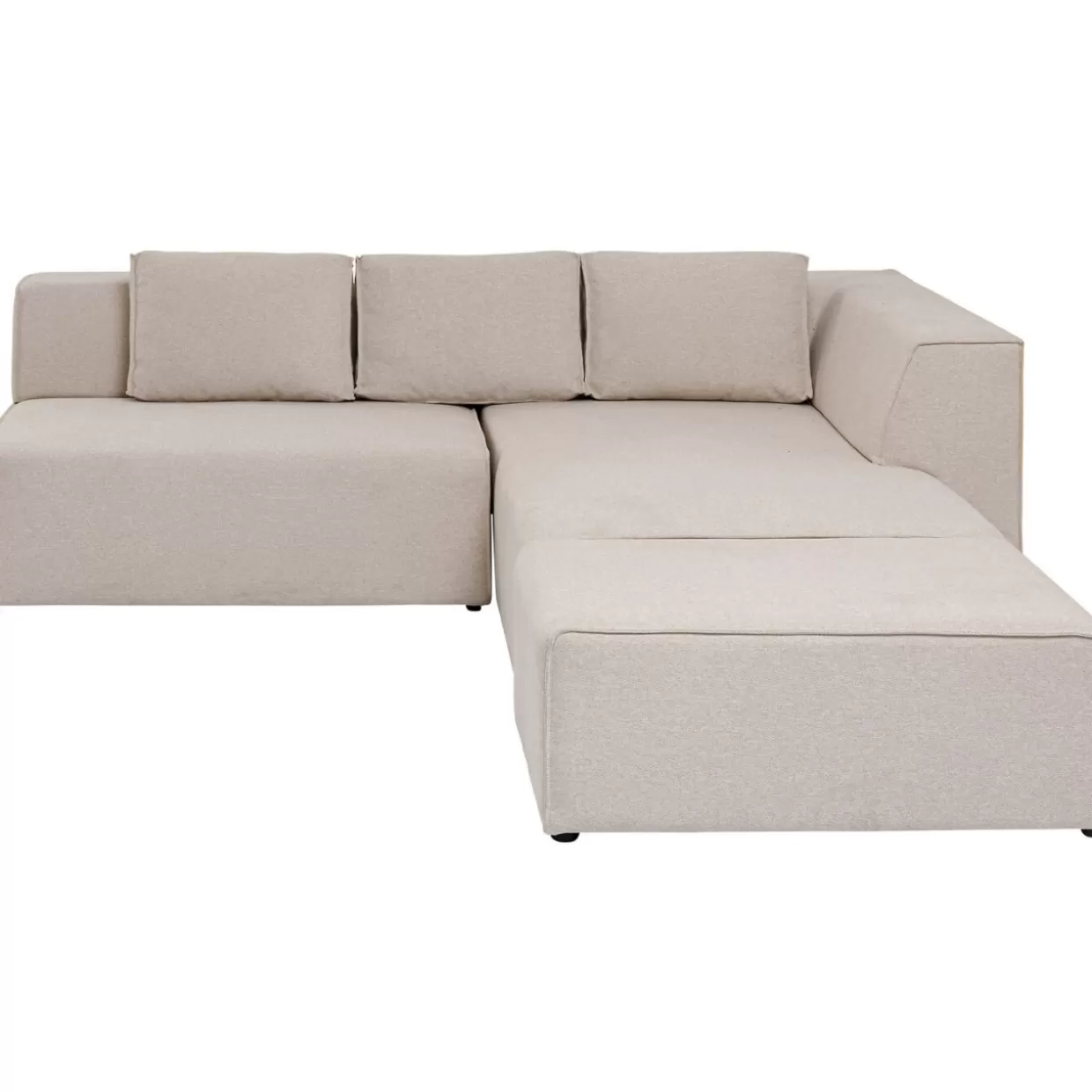 Divano Angolare Infinity con Pouf Modulare Crema KARE - Configurazione Destra, Design Moderno per Soggiorno Elegante